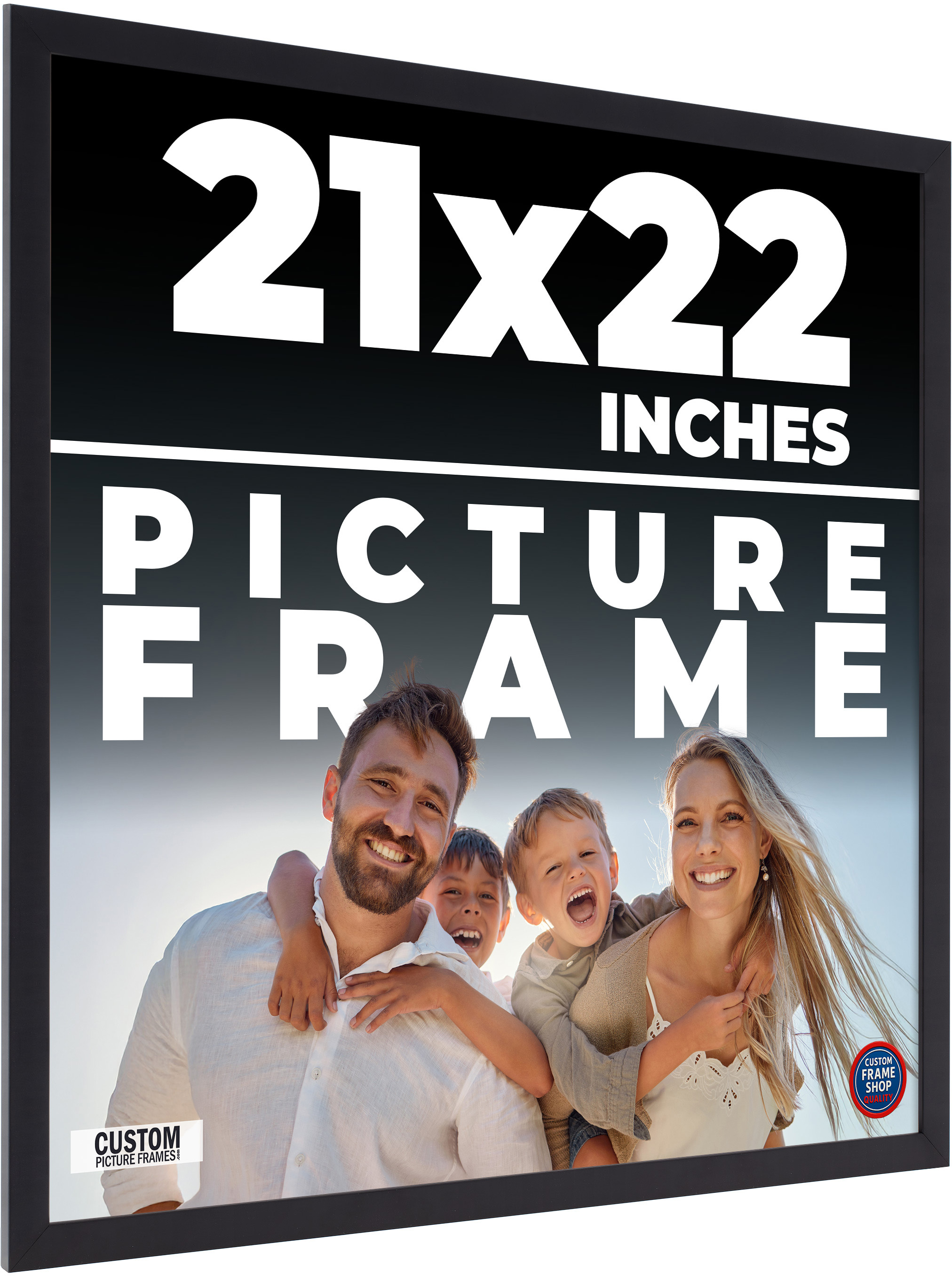 21×22 Frame Black Picture Frame Modern Photo Frame UV Acrylic, Acid Free Backer