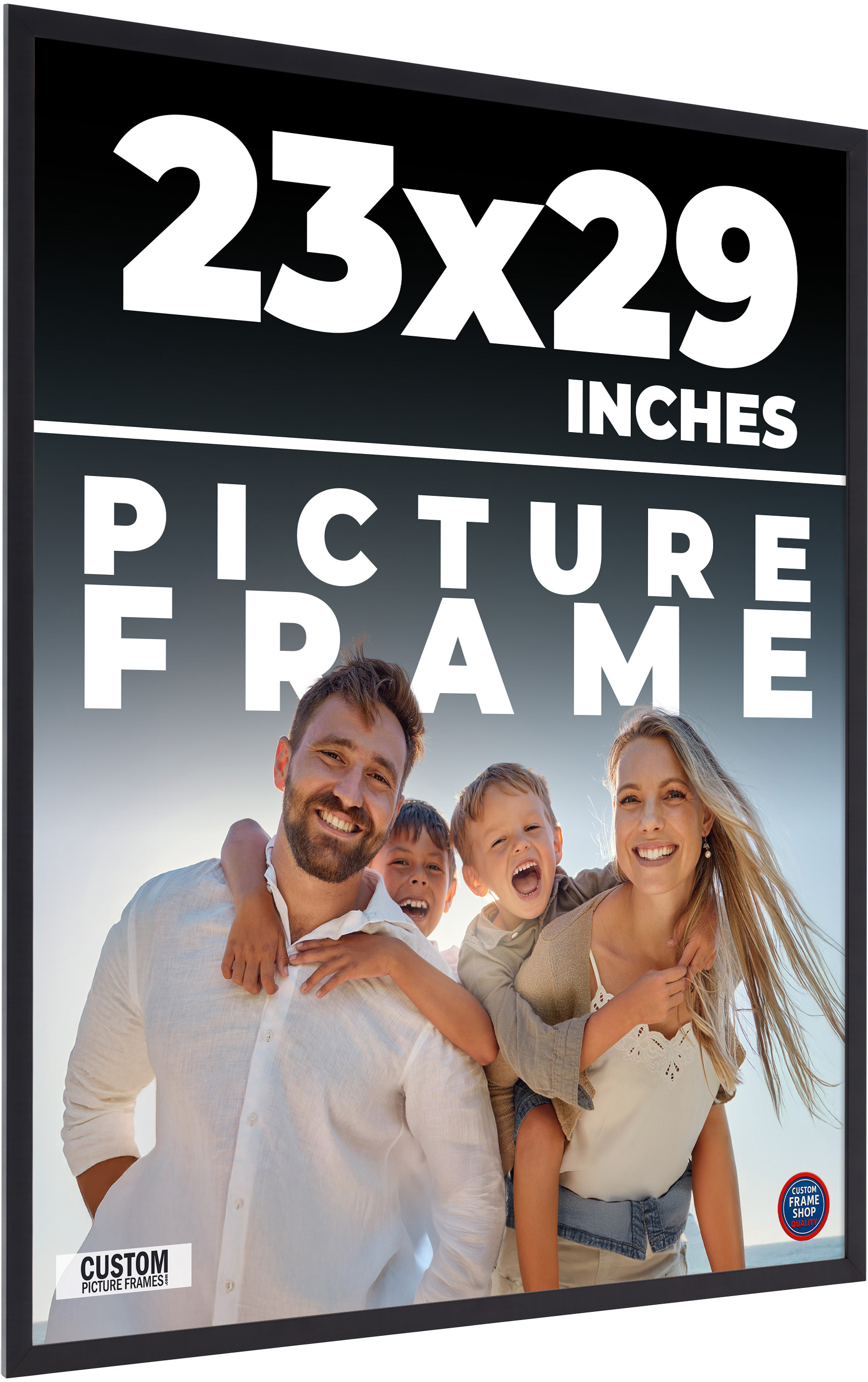 Photo Size Minimalist Black Picture Frame – UV Acrylic, Backing, Hardware