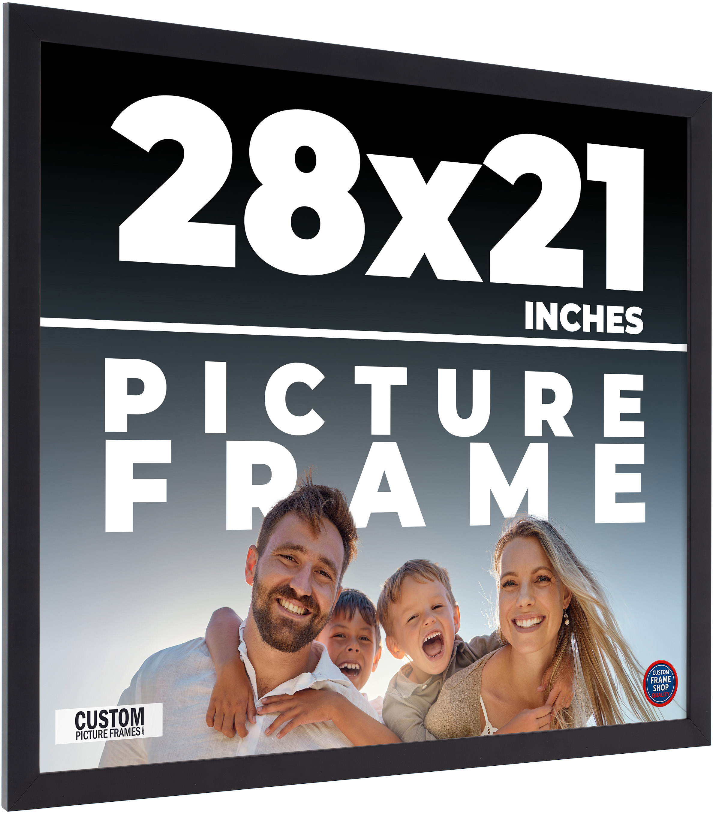 28×21 Frame Black Picture Frame Modern Photo Frame UV Acrylic, Acid Free Backer