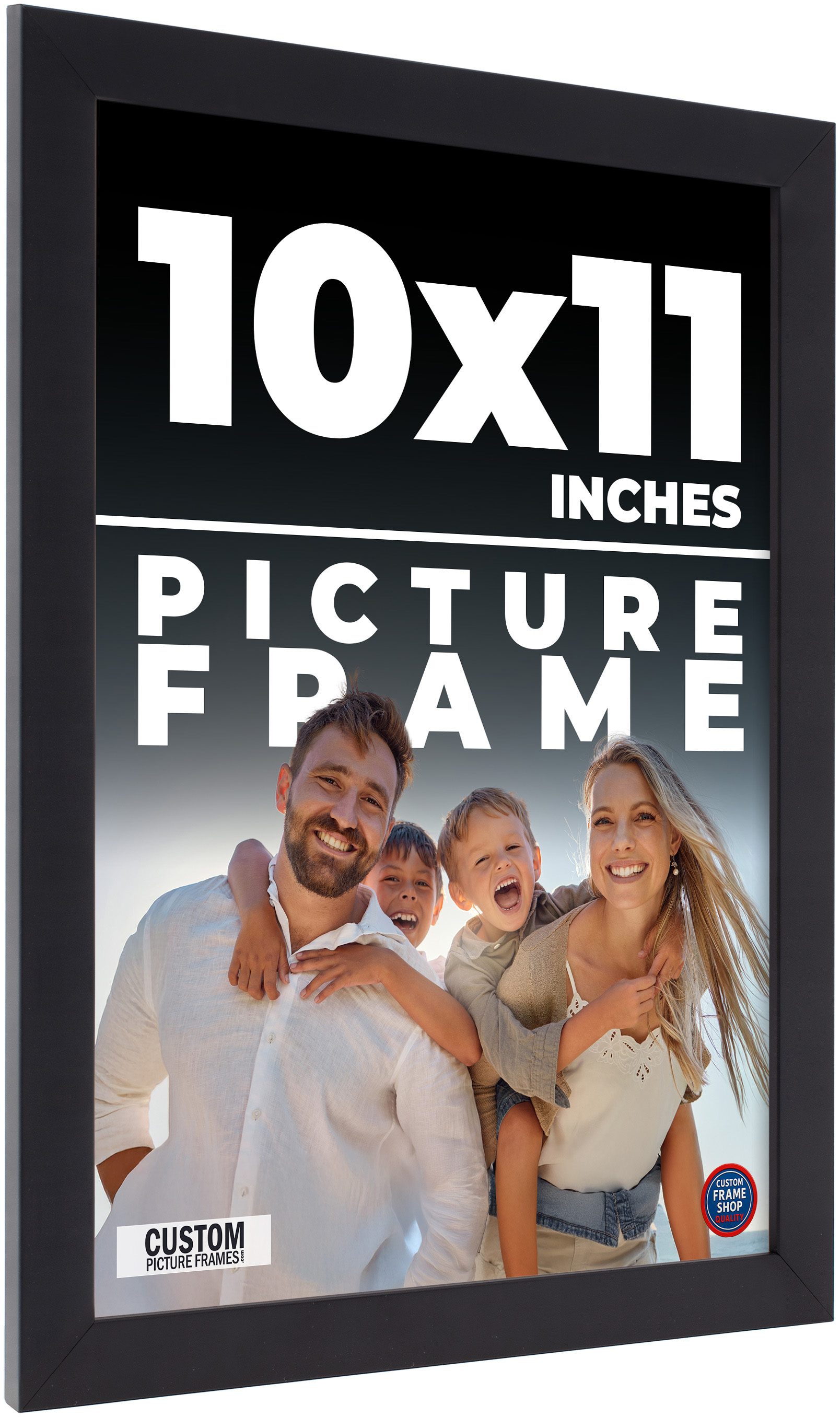 10×11 Frame Black Picture Frame Modern Photo Frame UV Acrylic, Acid Free Backer