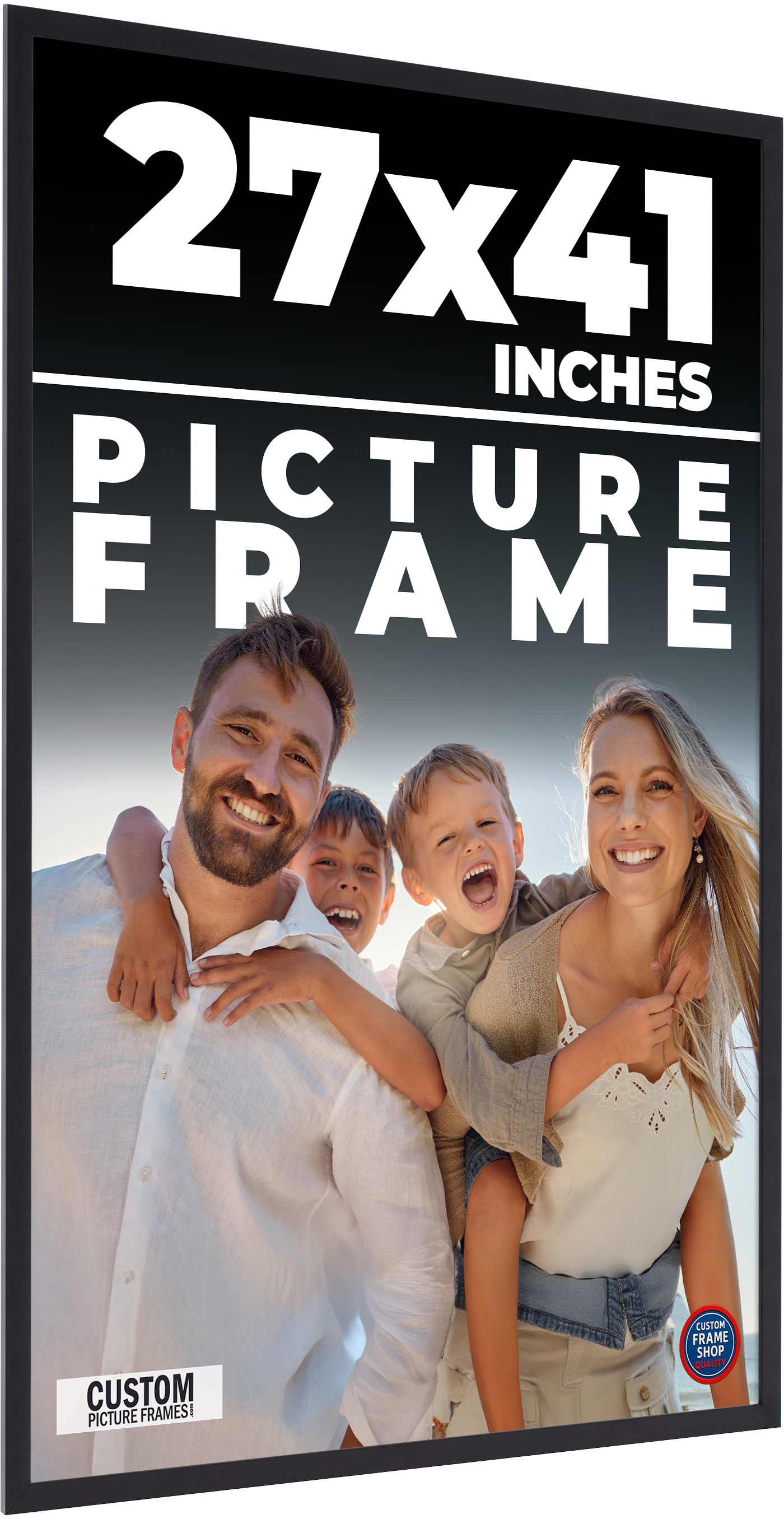 27×41 Frame Black Picture Frame Modern Photo Frame UV Acrylic, Acid Free Backer