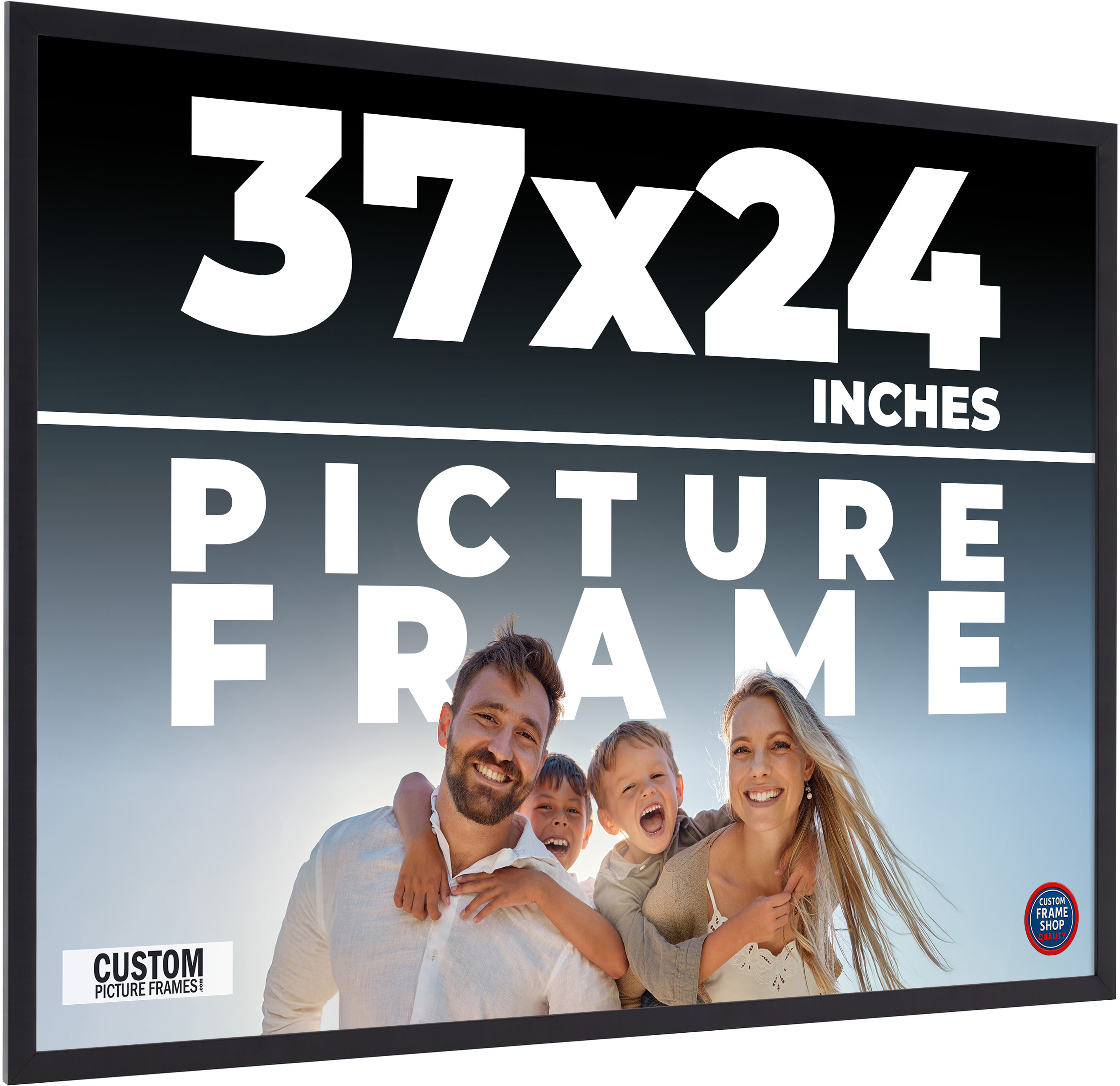 37×24 Frame Black Picture Frame Modern Photo Frame UV Acrylic, Acid Free Backer