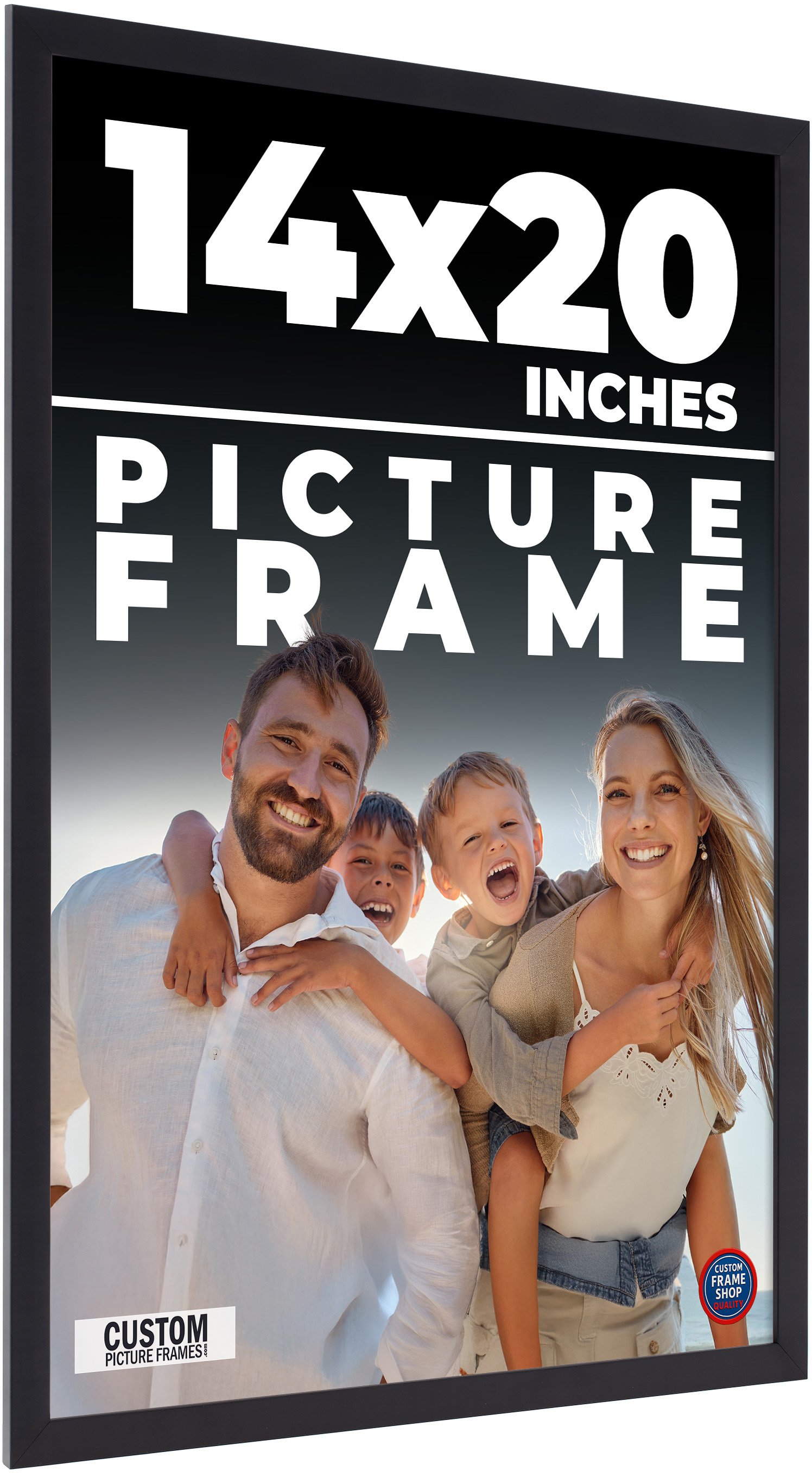 14×20 Frame Black Picture Frame Modern Photo Frame UV Acrylic, Acid Free Backer