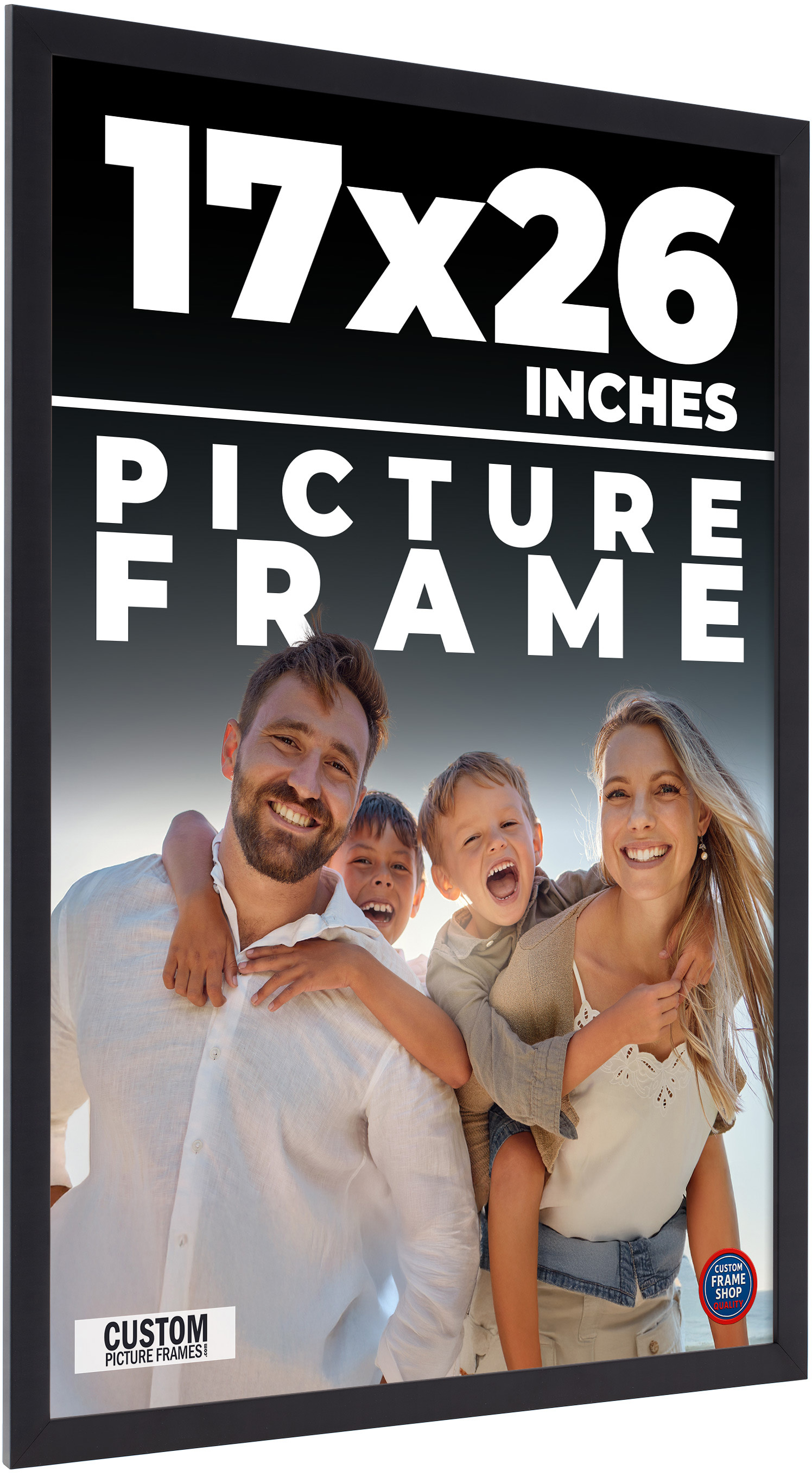17×26 Frame Black Picture Frame Modern Photo Frame UV Acrylic, Acid Free Backer