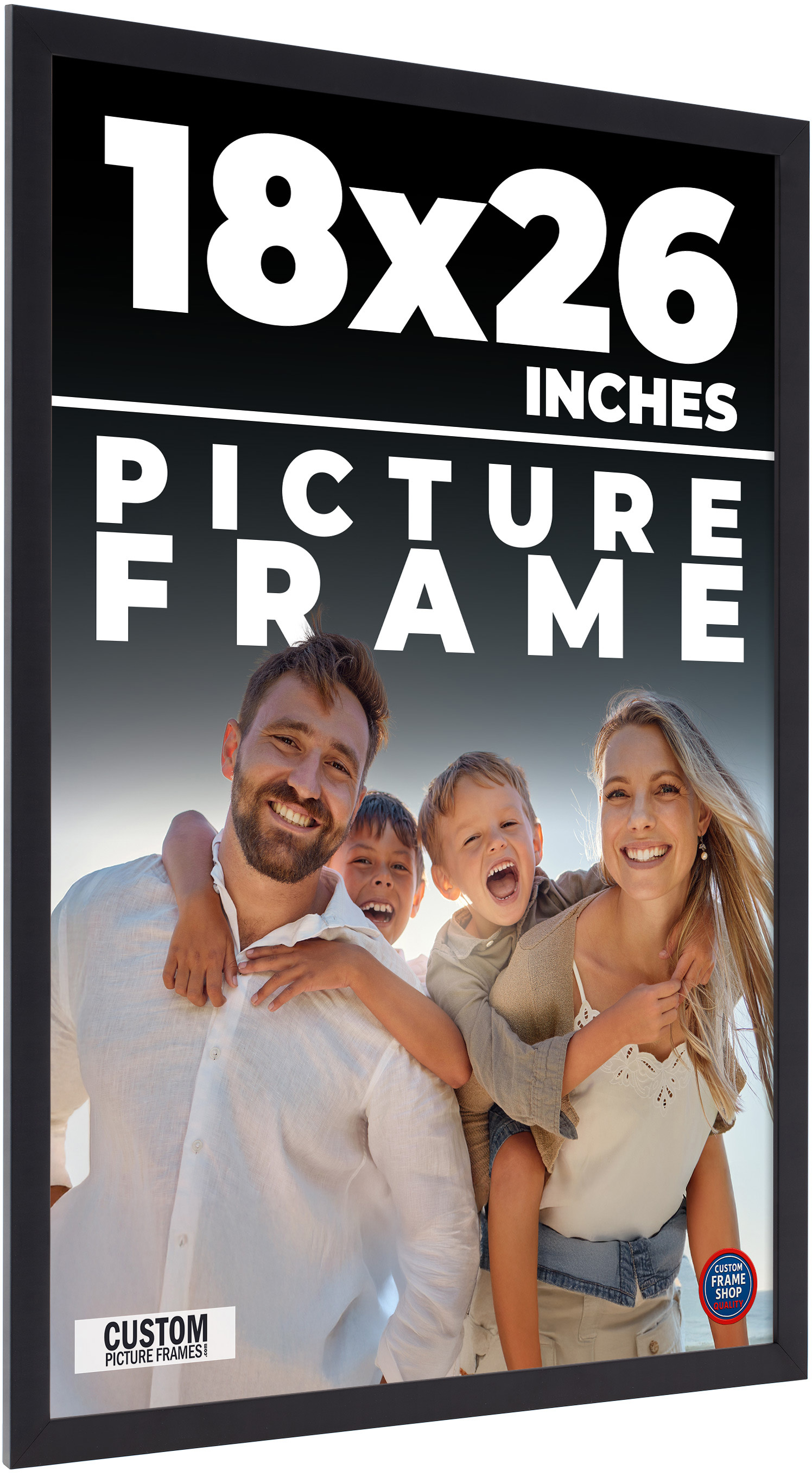 18×26 Frame Black Picture Frame Modern Photo Frame UV Acrylic, Acid Free Backer