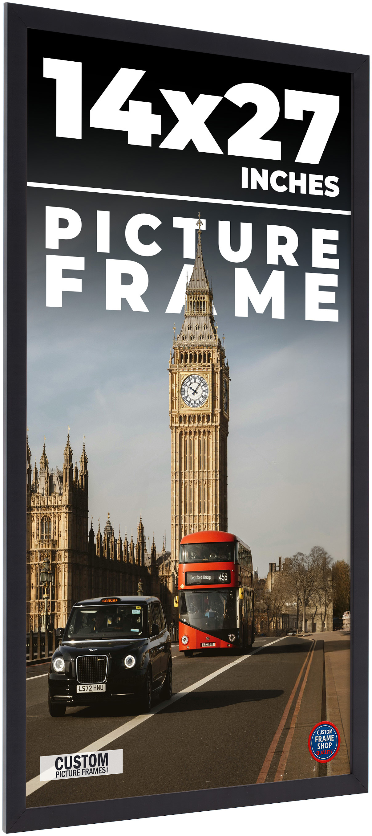 14x27 Frame Black Picture Frame Modern Photo Frame UV Acrylic, Acid ...