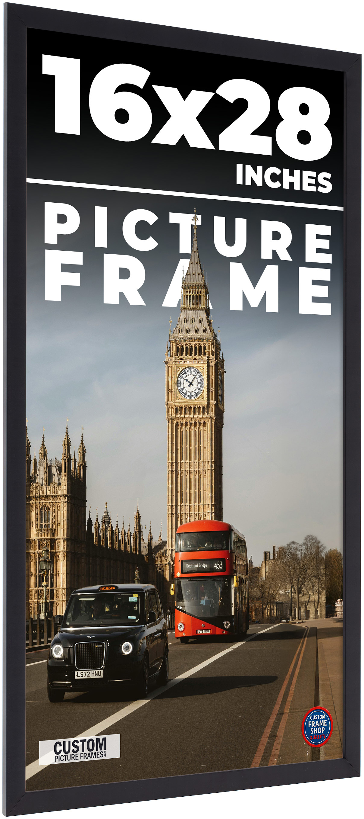 16x28 Frame Black Picture Frame Modern Photo Frame UV Acrylic, Acid ...
