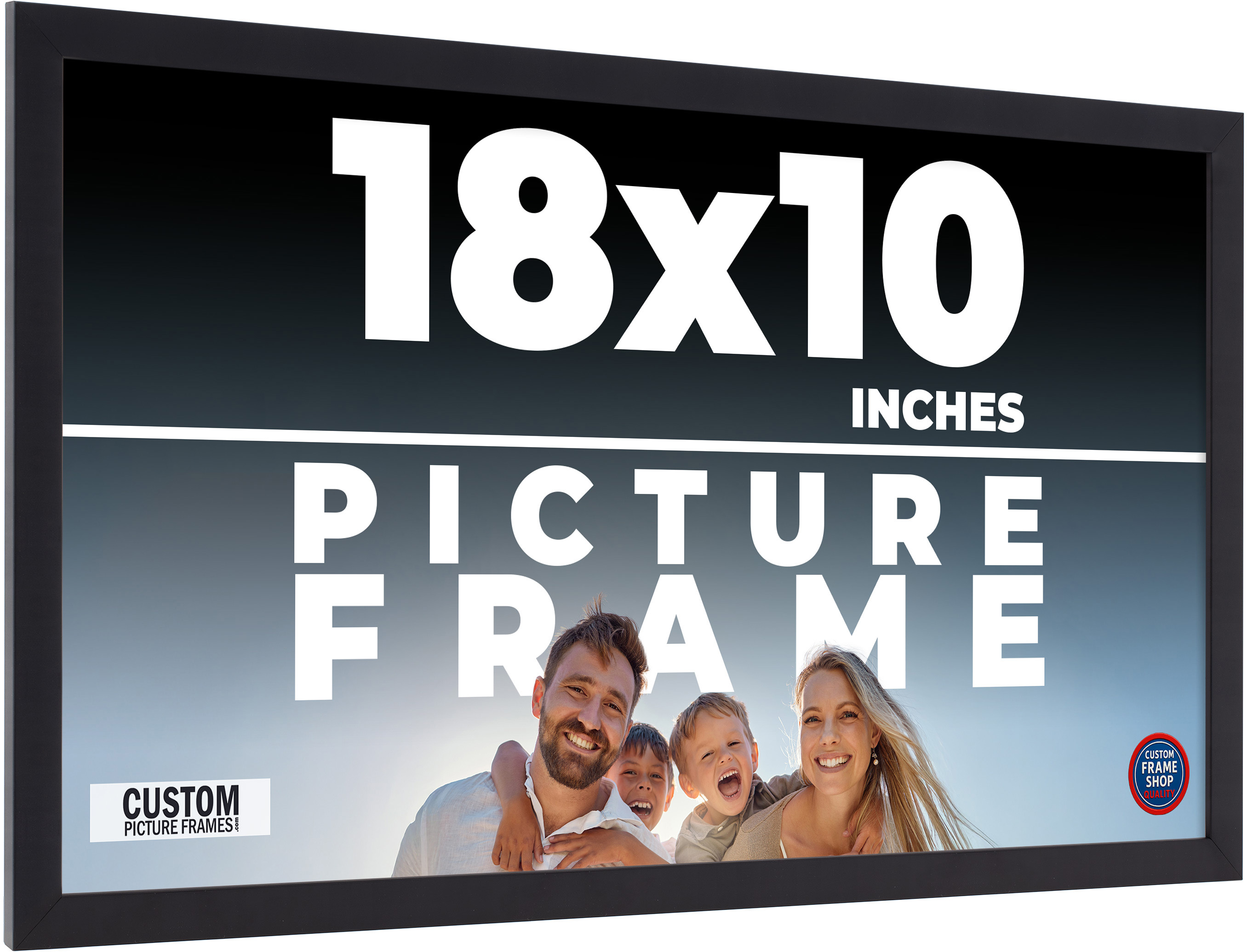 18×10 Frame Black Picture Frame Modern Photo Frame UV Acrylic, Acid Free Backer