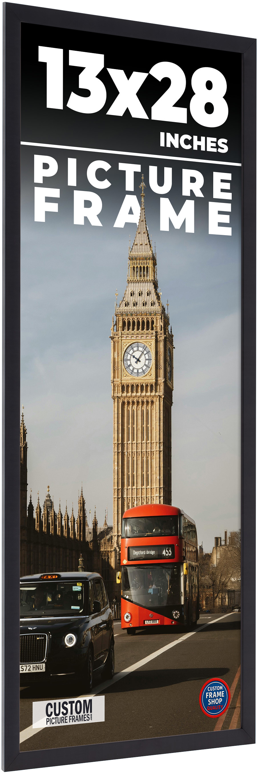 13x28 Frame Black Picture Frame Modern Photo Frame UV Acrylic, Acid ...
