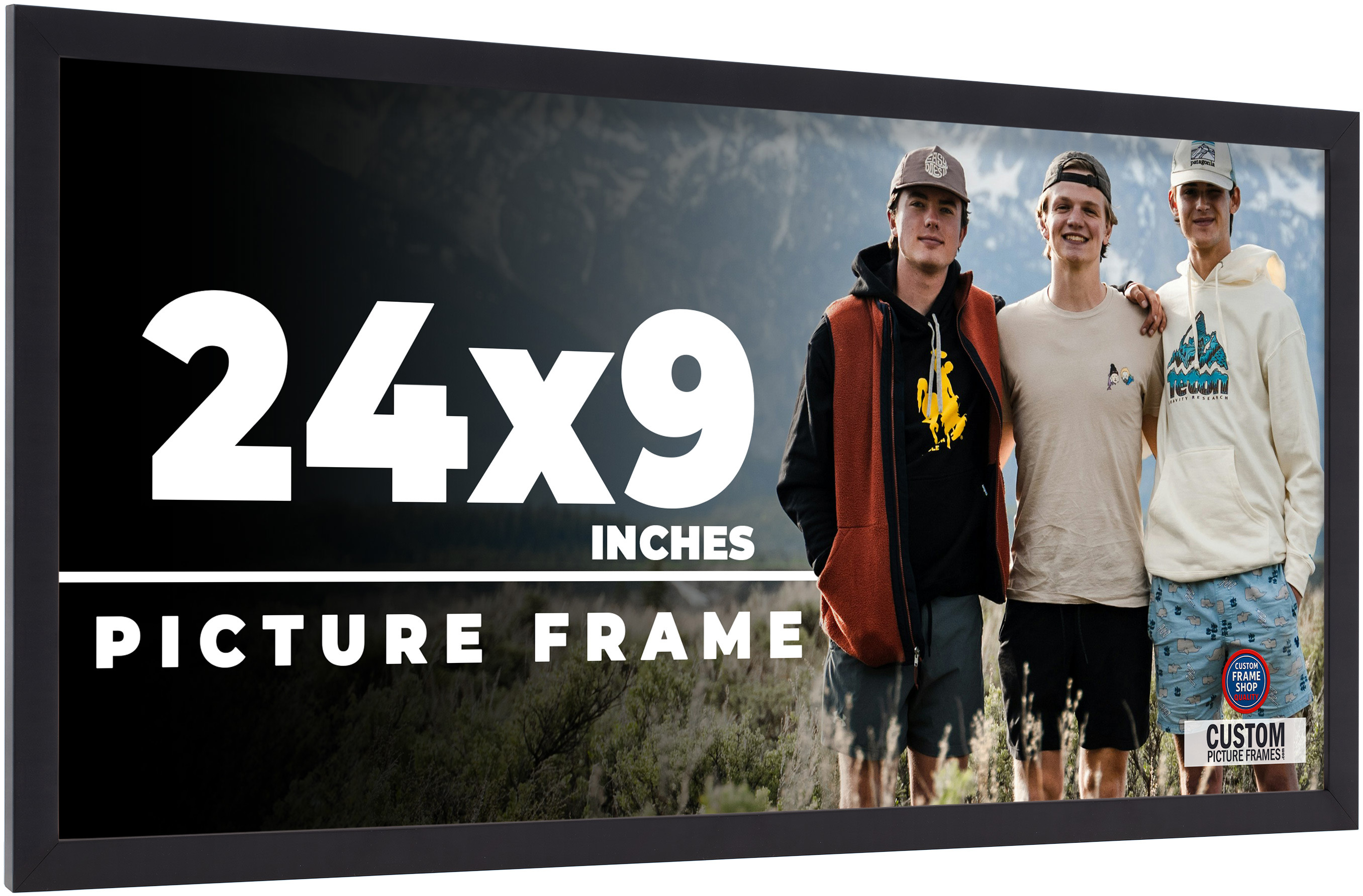 Next 24 Photo Frame 24x9 Frame Black Picture Frame Complete Modern Photo Frame UV Acrylic ...