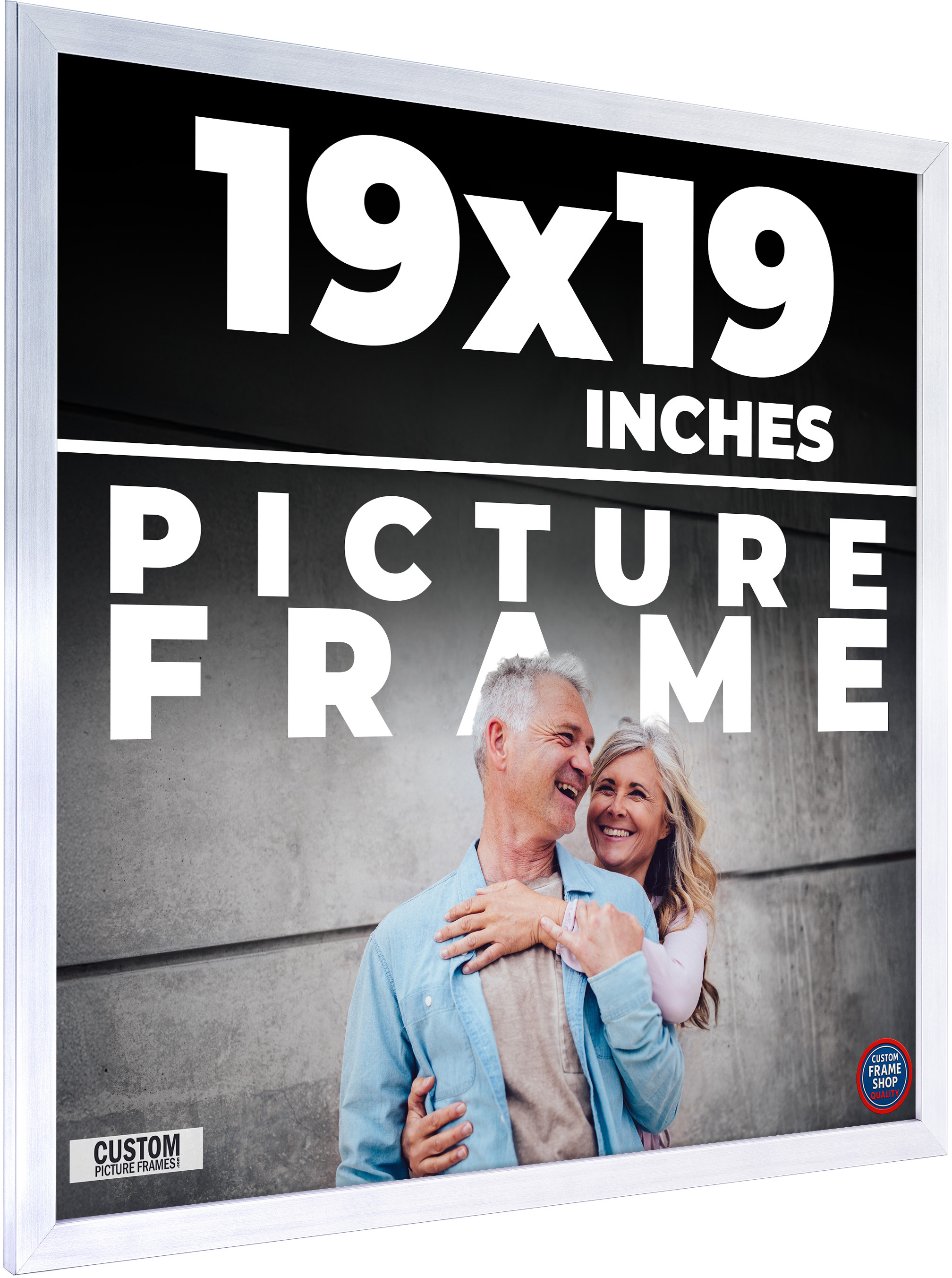 19x19 Rahmen Edelstahl Silber Bilderrahmen Frame UV Acryl, Säurefrei - Bild 1 von 9