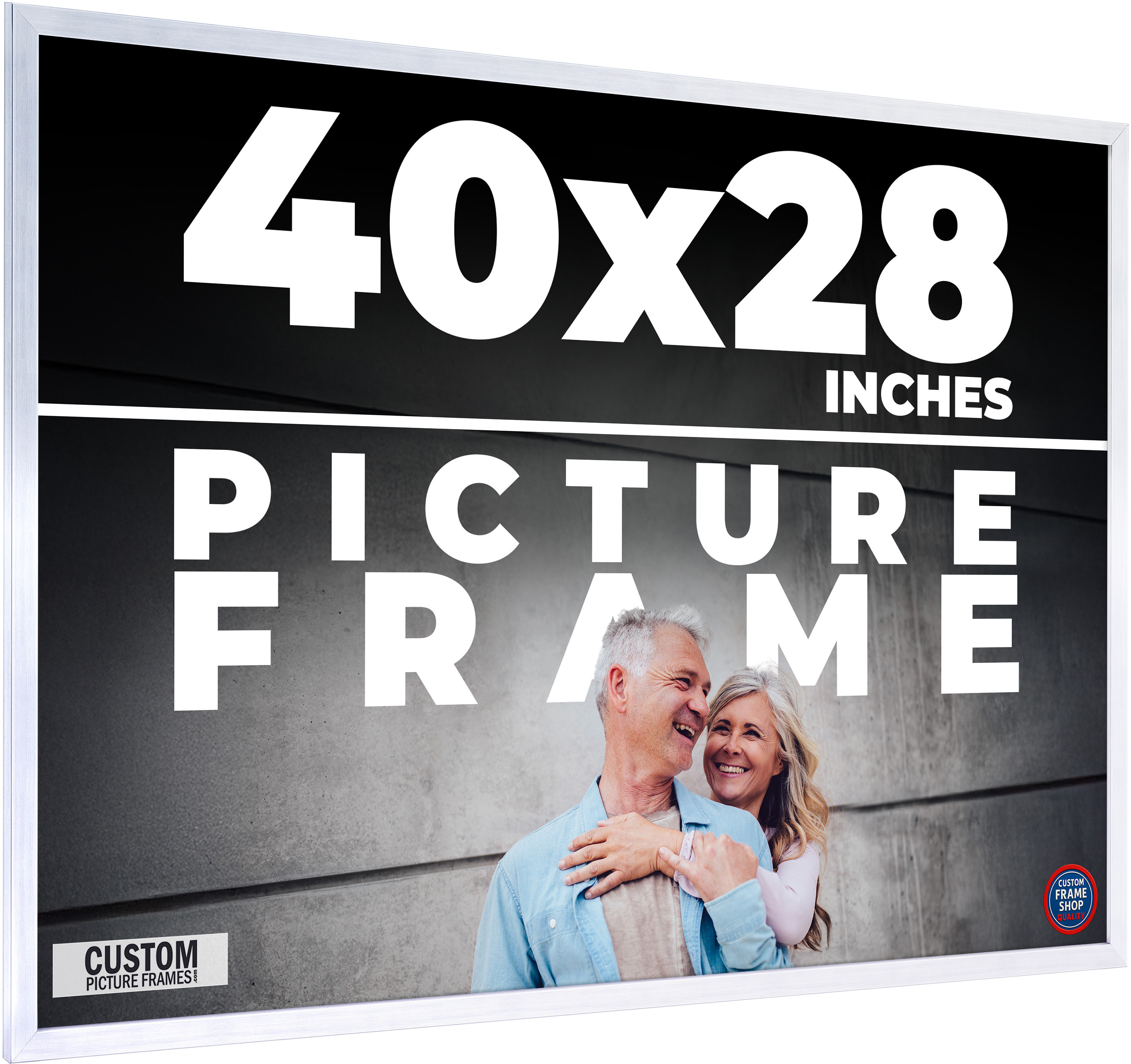 40x28 Frame Stainless Steel Silver Picture Frame Photo Frame UV Acrylic ...