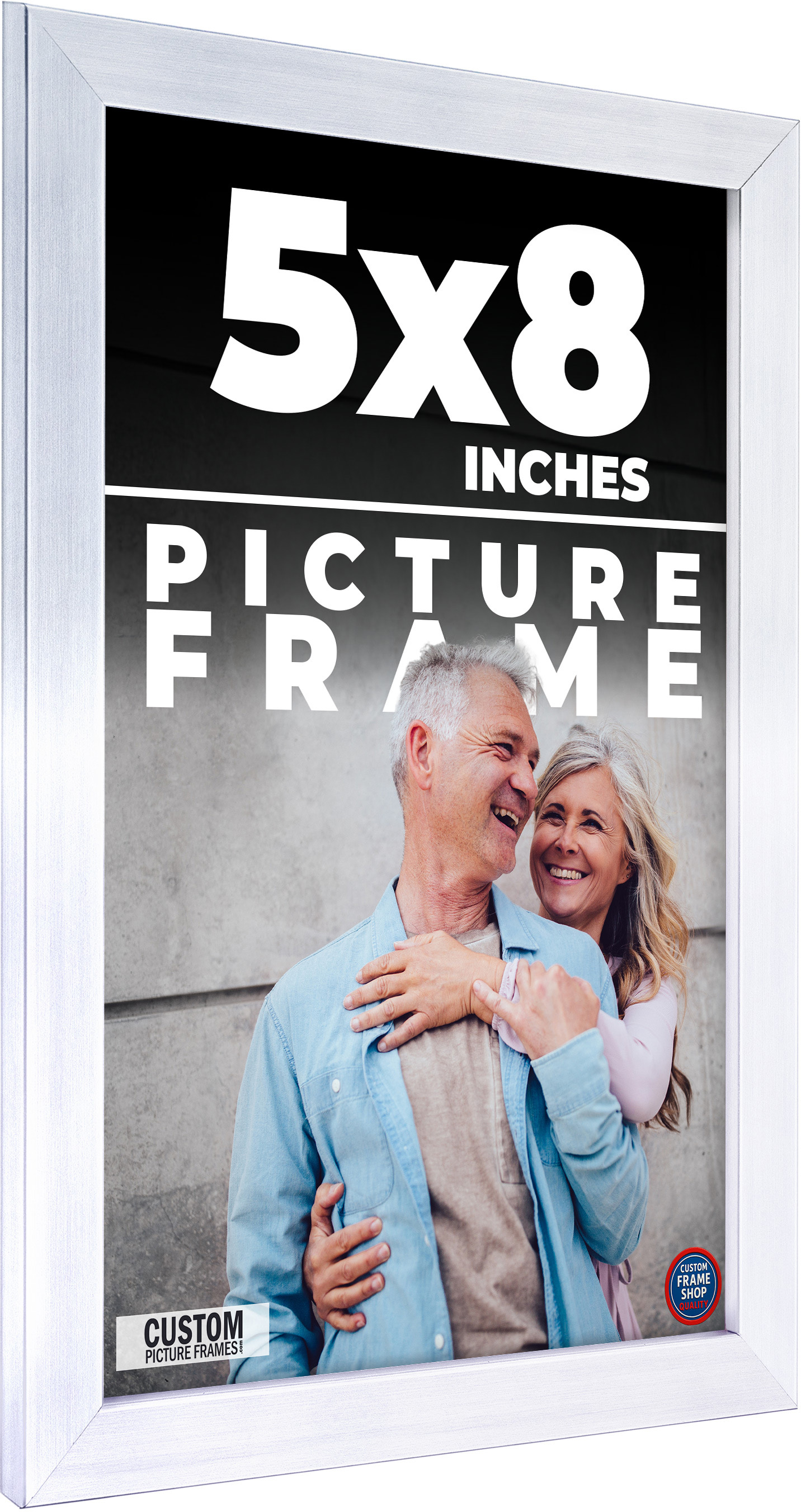 5×8 Frame Stainless Steel Silver Picture Frame Photo Frame UV Acrylic, Acid Free