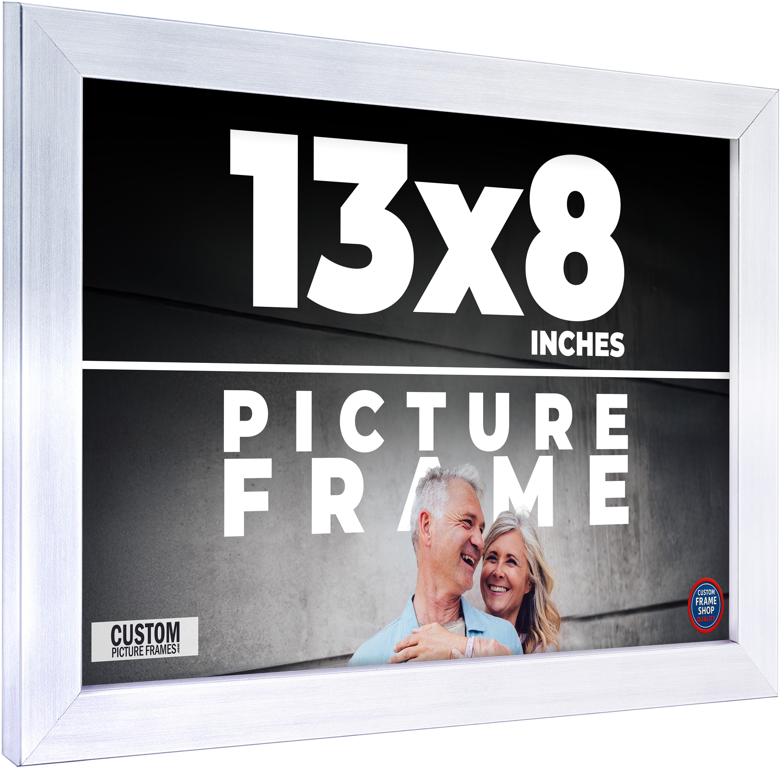 13x8 Frame Stainless Steel Silver Picture Frame Photo Frame UV Acrylic ...