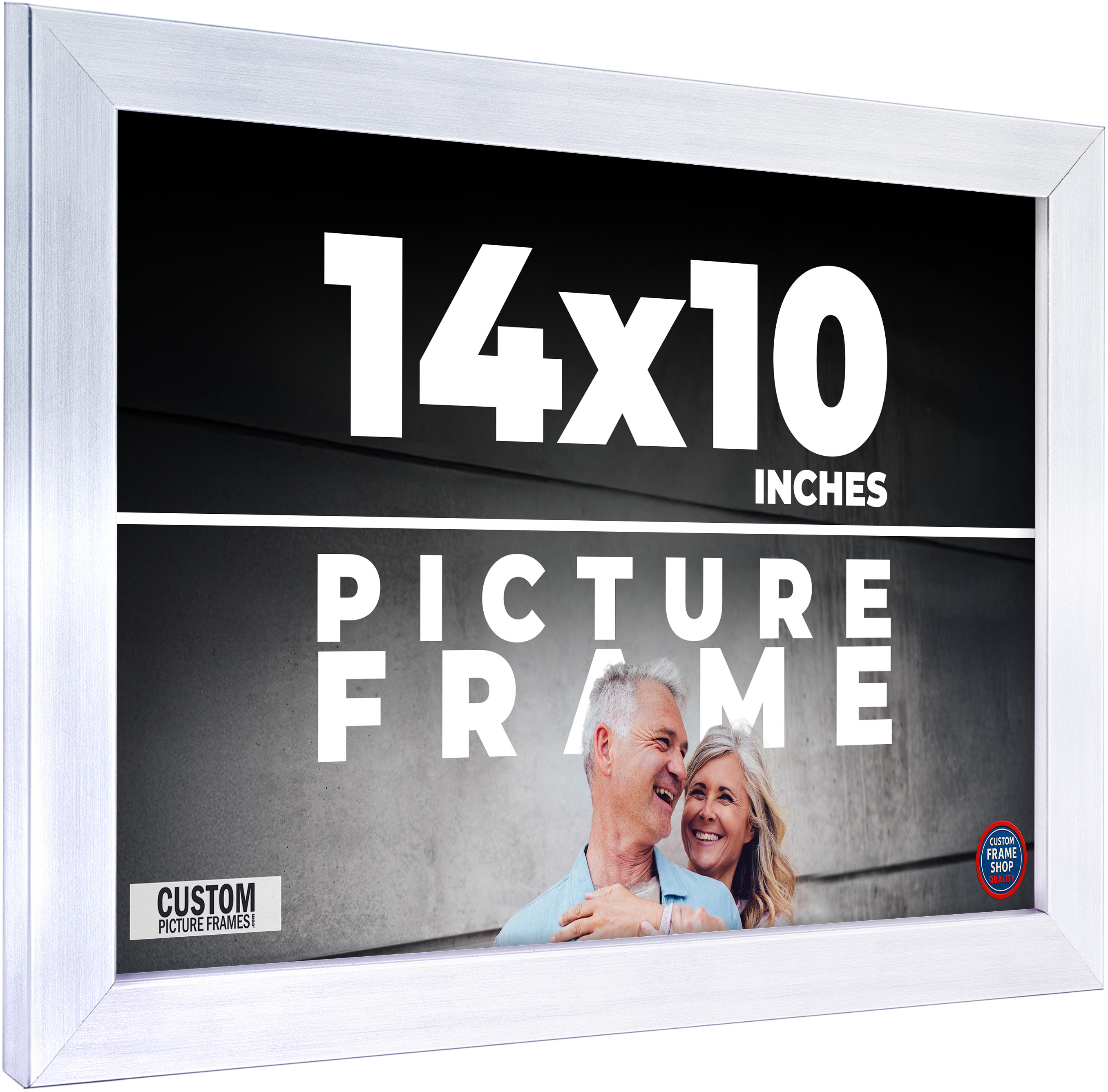 14x10 Frame Stainless Steel Silver Picture Frame Photo Frame UV Acrylic ...