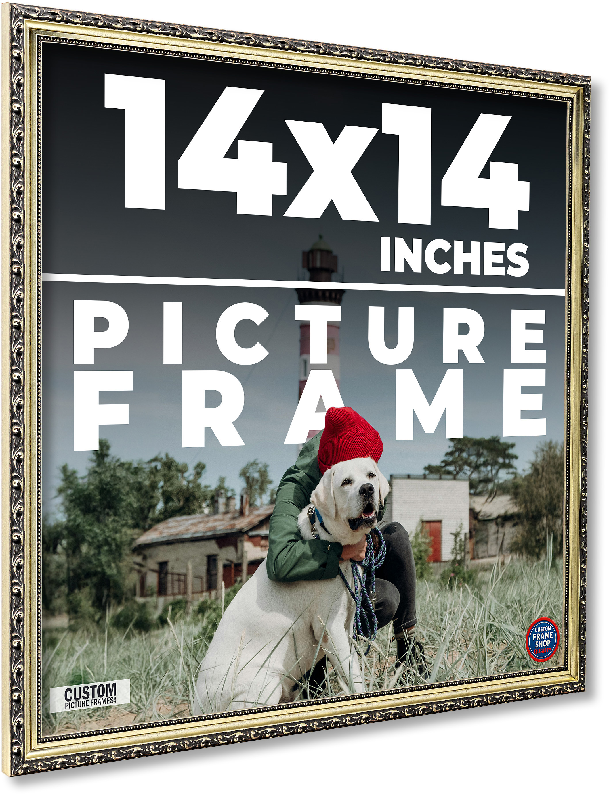 14x14 Frame Silver Solid Wood Picture Frame Width 1.125 Inches | Interior Frame main product image