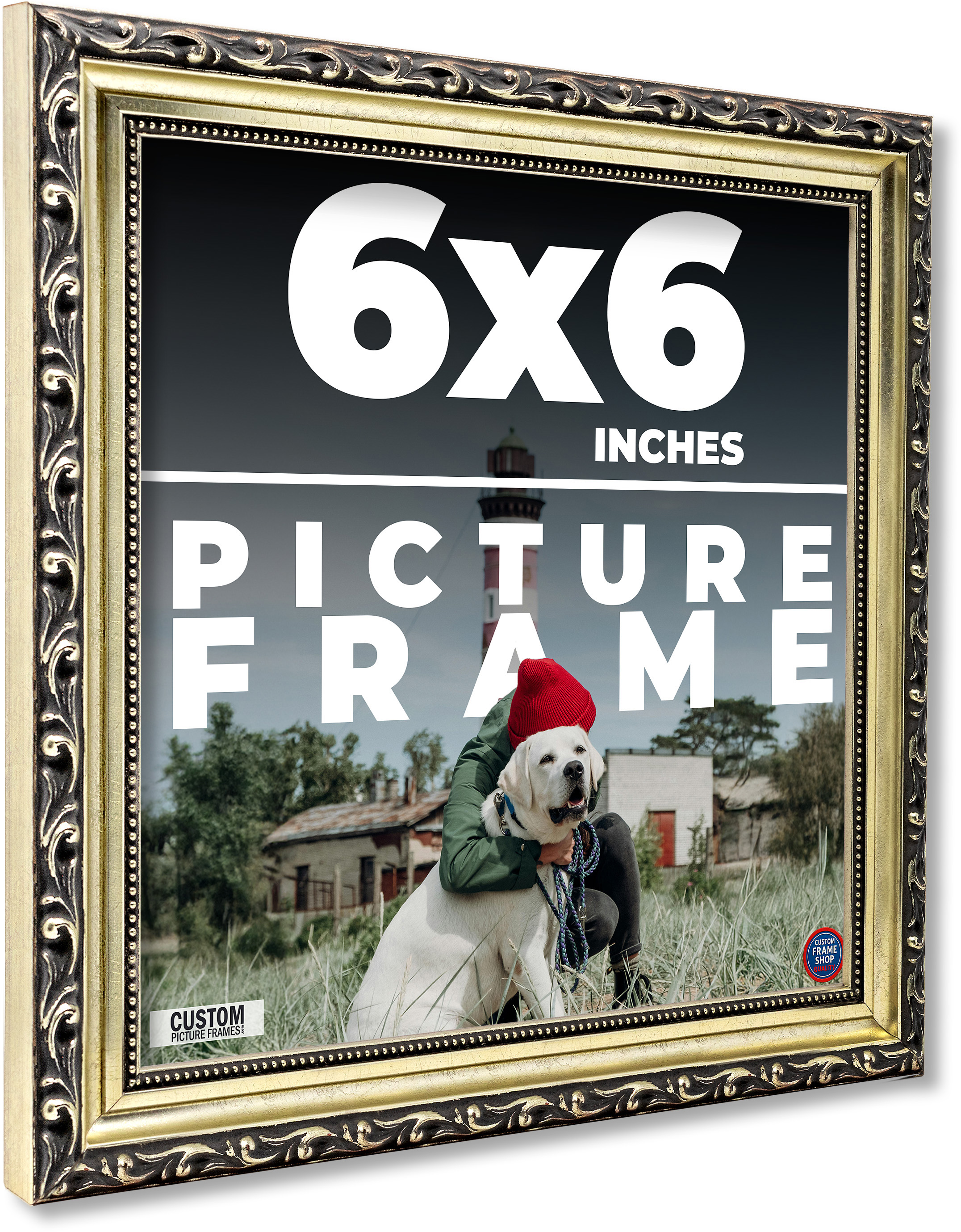 6×6 Frame Silver Solid Wood Picture Frame Width 1.125 Inches | Interior Frame De