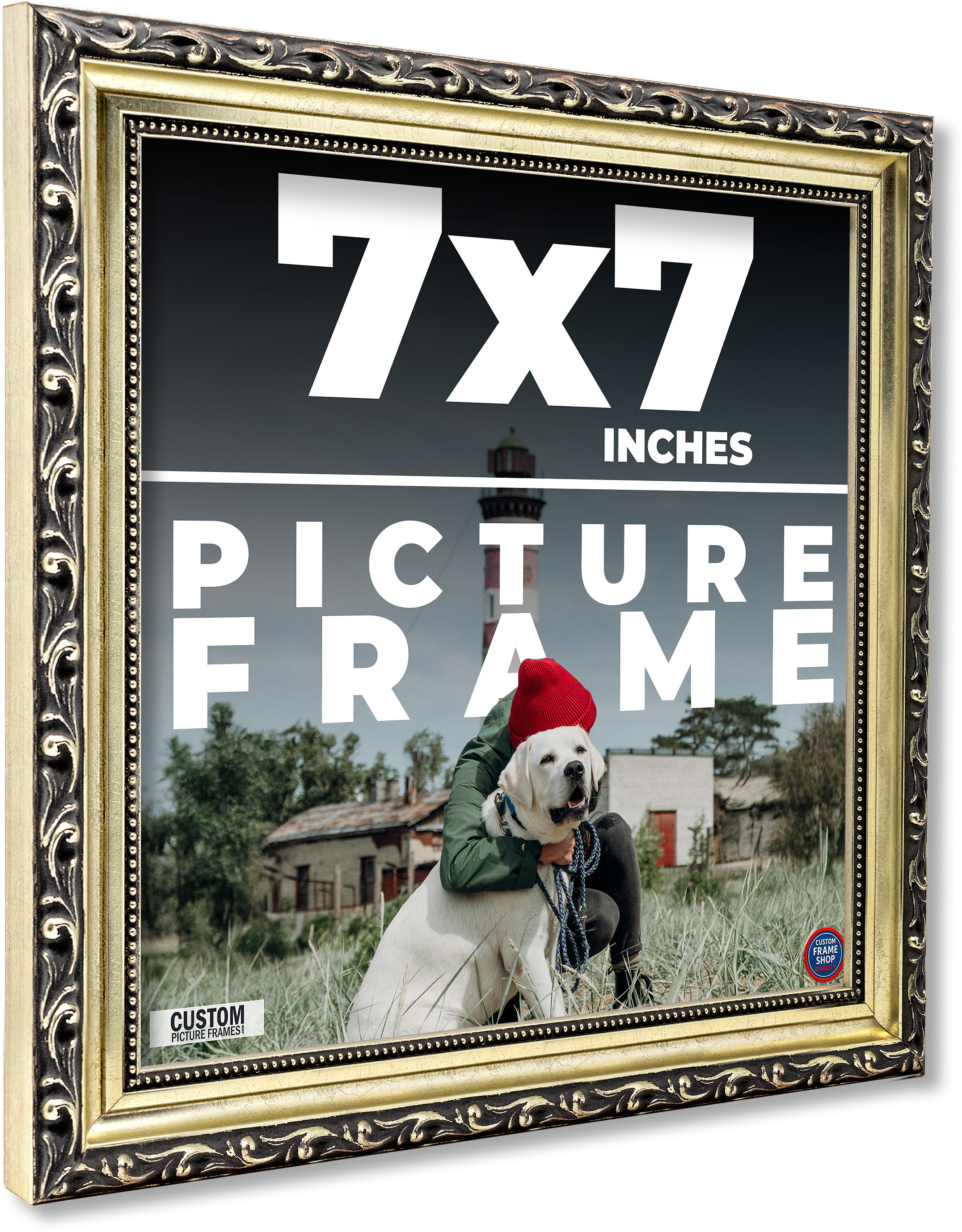 7×7 Frame Silver Solid Wood Picture Frame Width 1.125 Inches | Interior Frame De