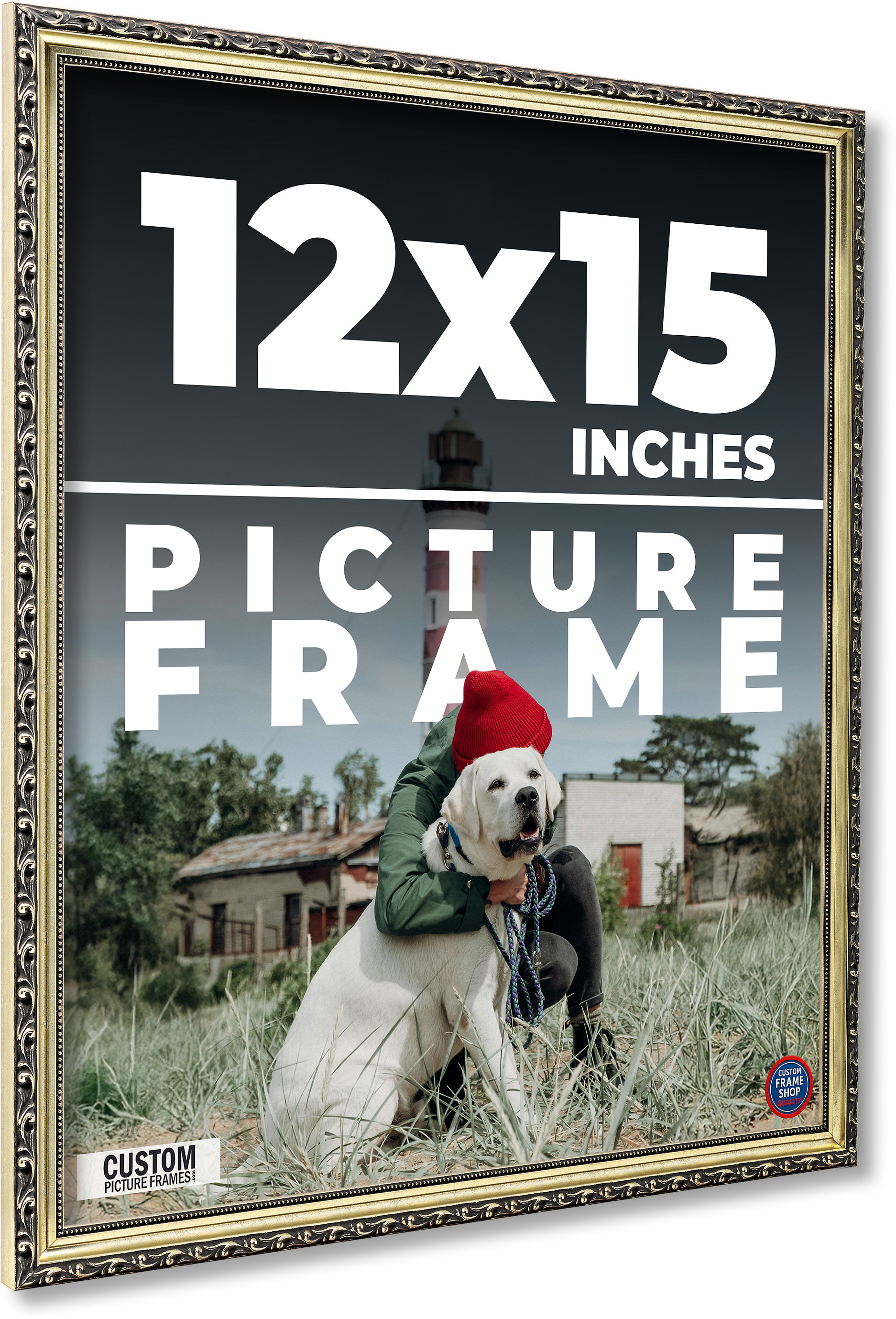 12×15 Frame Silver Solid Wood Picture Frame Width 1.125 Inches | Interior Frame