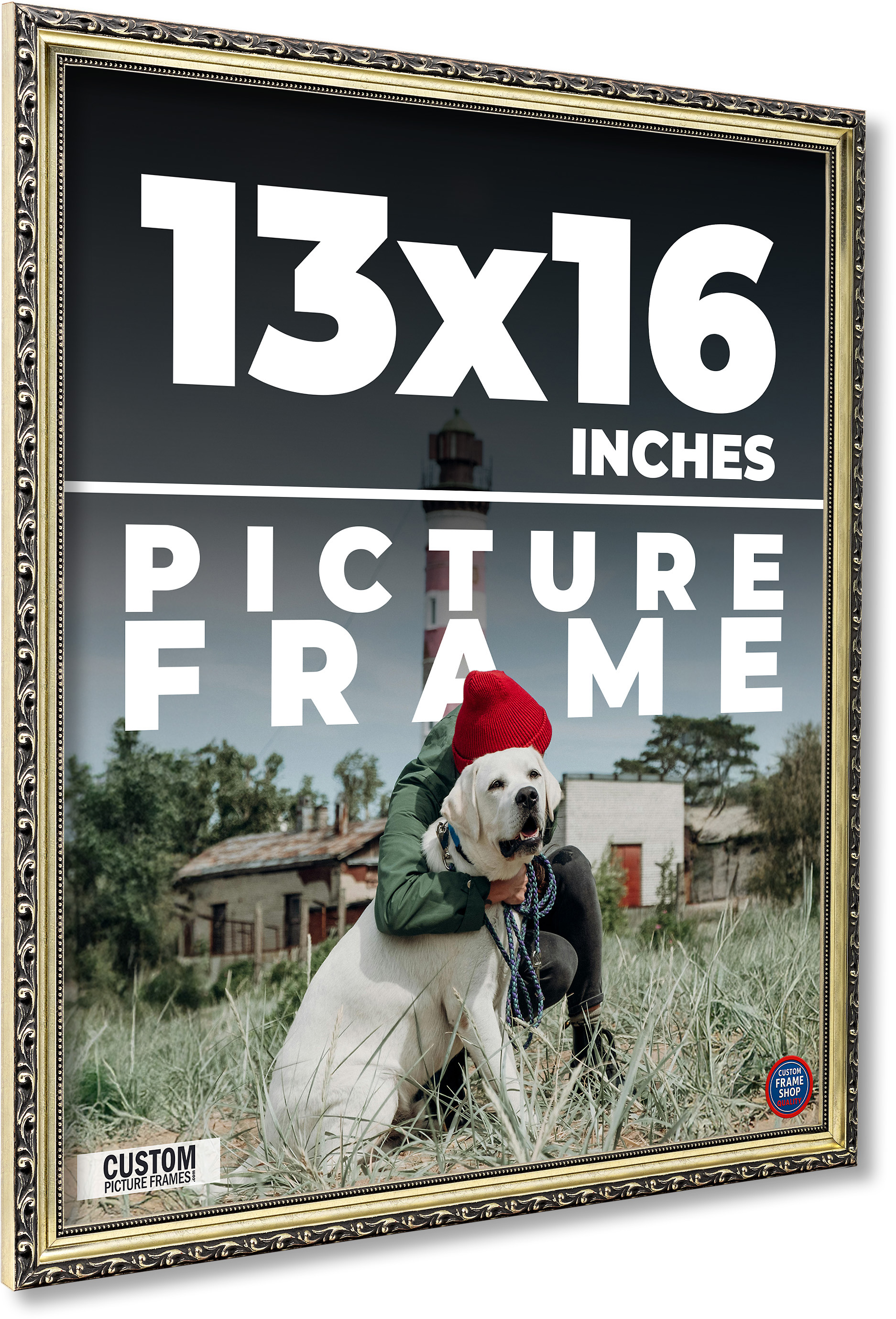 13x16 Frame Silver Solid Wood Picture Frame Width 1.125 Inches | Interior Frame main product image