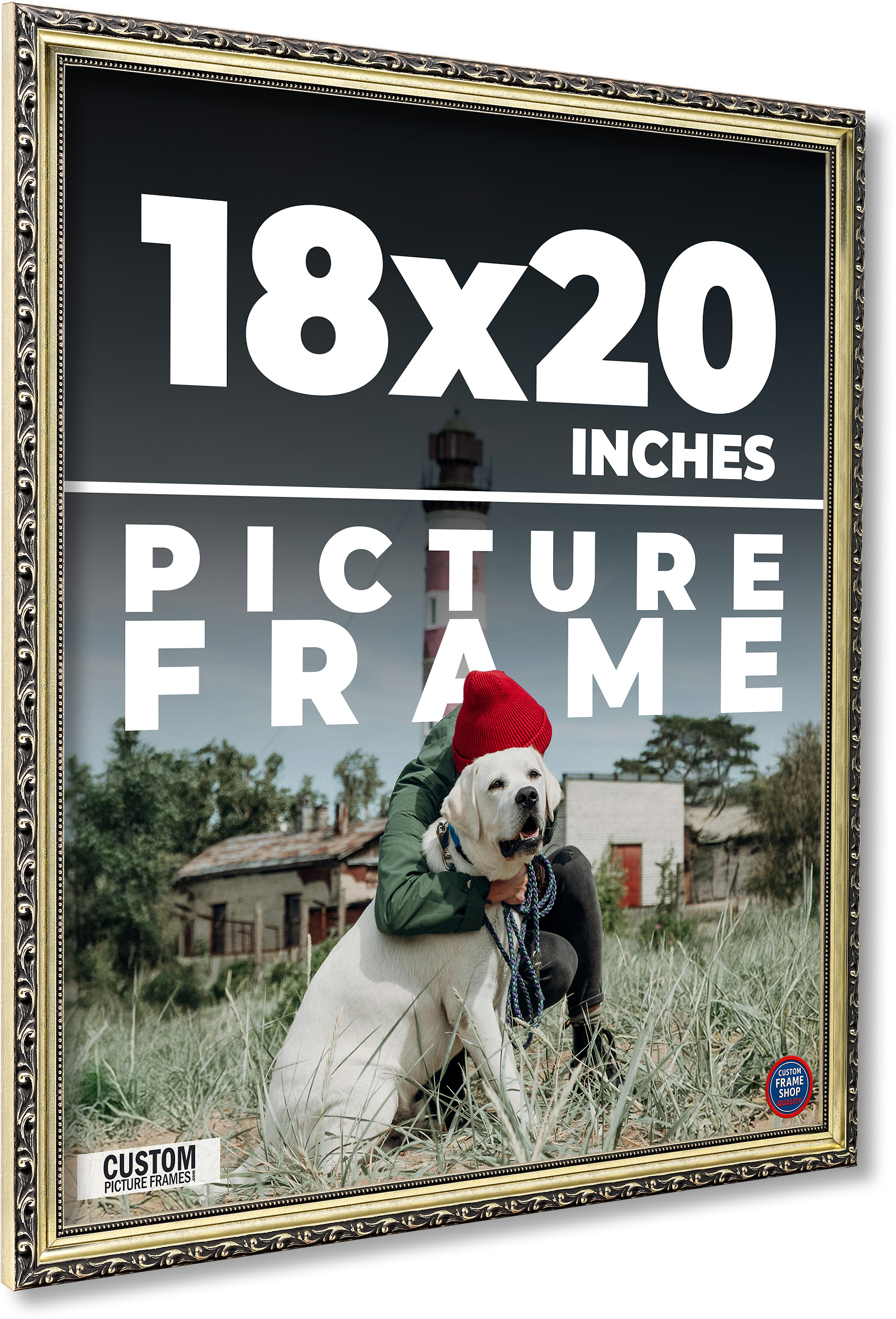 18x20 Frame Silver Solid Wood Picture Frame Width 1.125 Inches | Interior Frame main product image