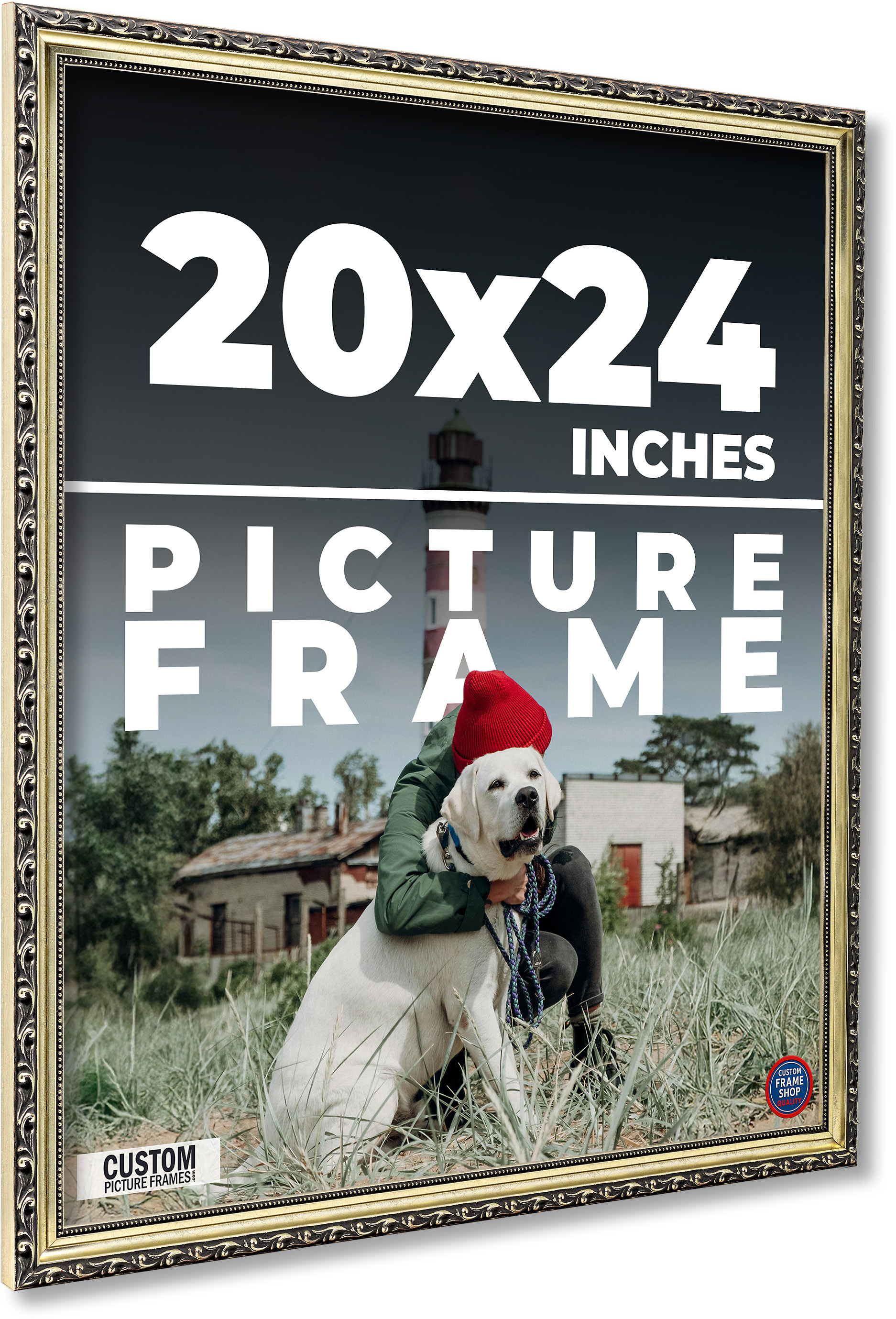 20x24 Frame Silver Solid Wood Picture Frame Width 1.125 Inches | Interior Frame main product image