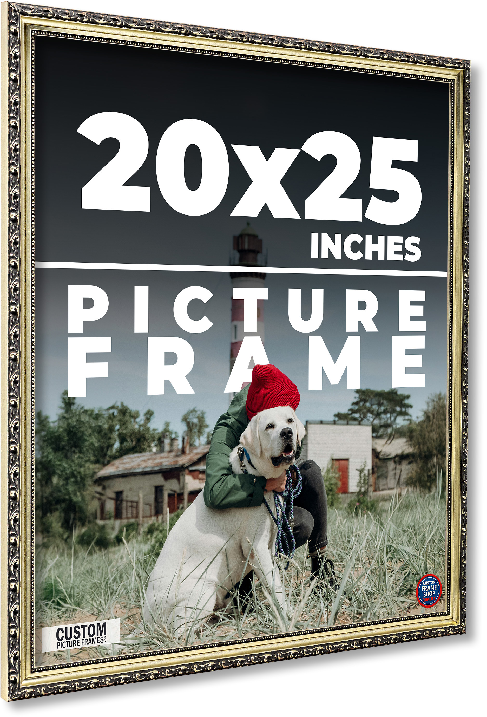 20x25 Frame Silver Solid Wood Picture Frame Width 1.125 Inches | Interior Frame main product image