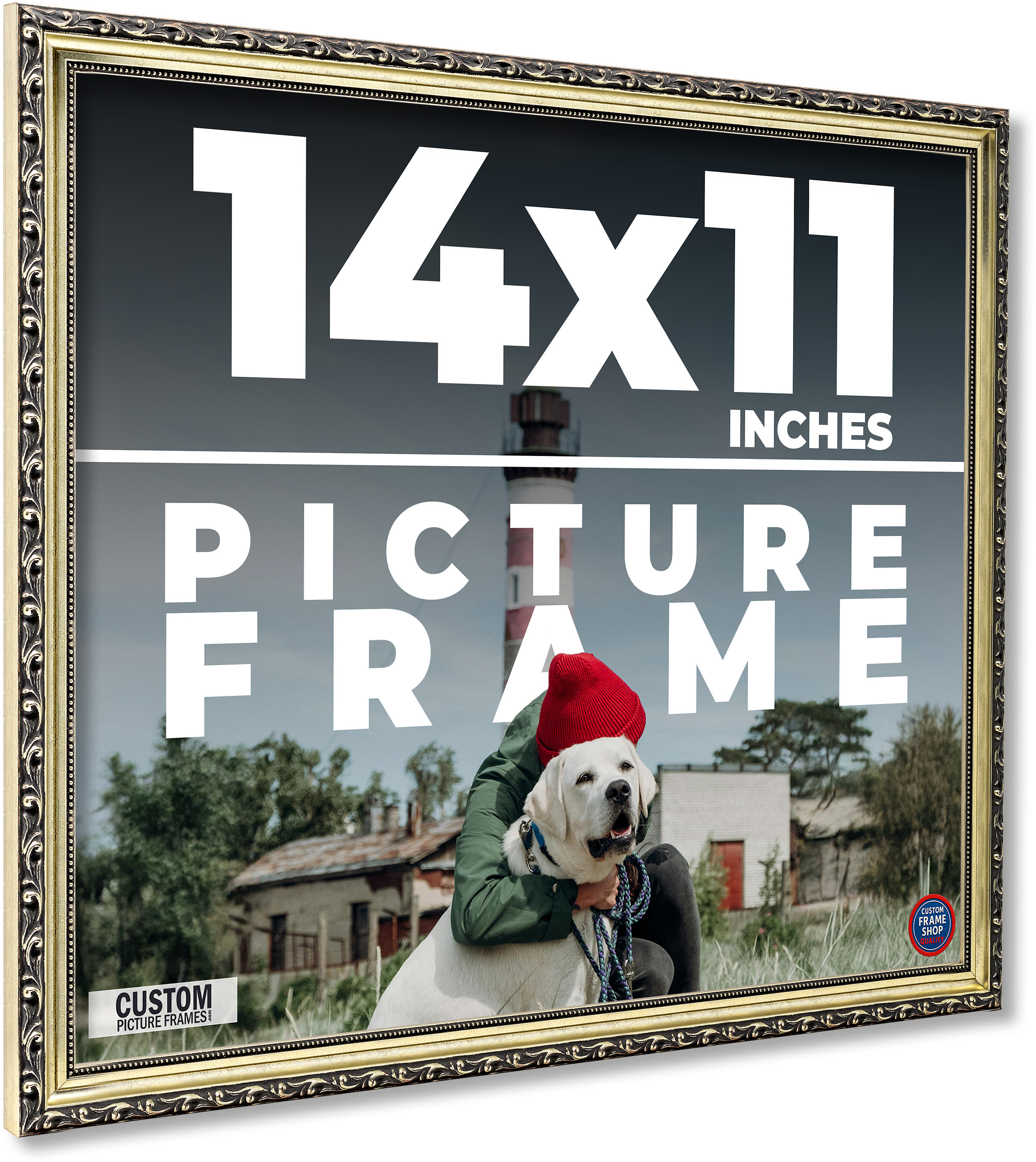 14x11 Frame Silver Solid Wood Picture Frame Width 1.125 Inches | Interior Frame main product image