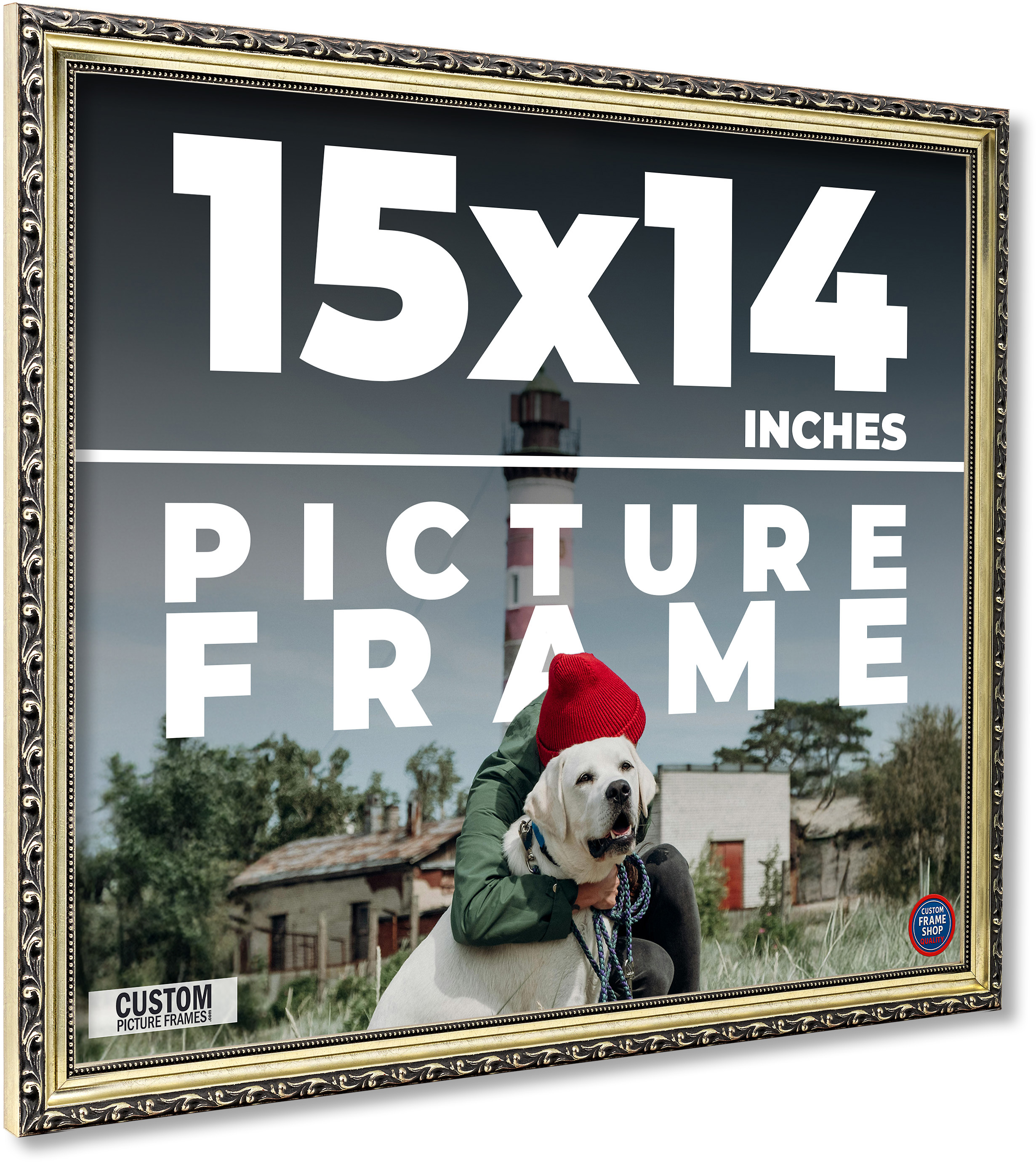 15x14 Frame Silver Solid Wood Picture Frame Width 1.125 Inches | Interior Frame main product image