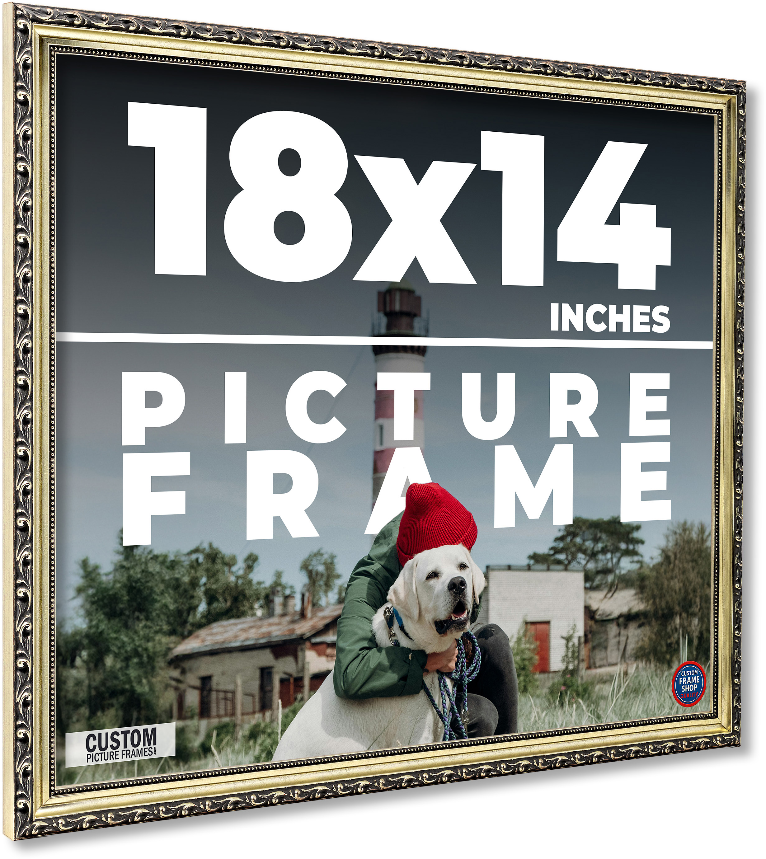 18x14 Frame Silver Solid Wood Picture Frame Width 1.125 Inches | Interior Frame main product image