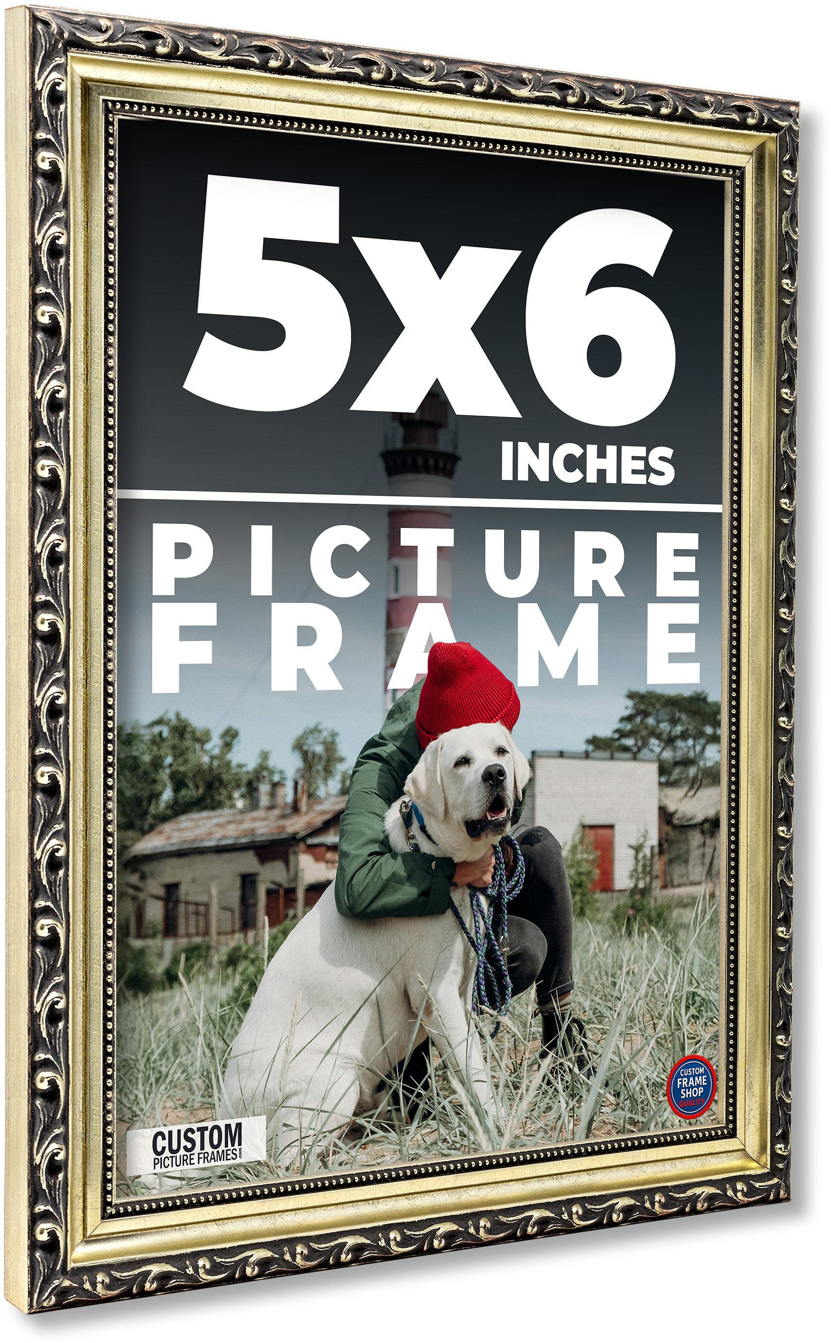 5x6 In Frame Silver Solid Wood Picture Frame Width 1.125 Inches | Interior Frame main product image