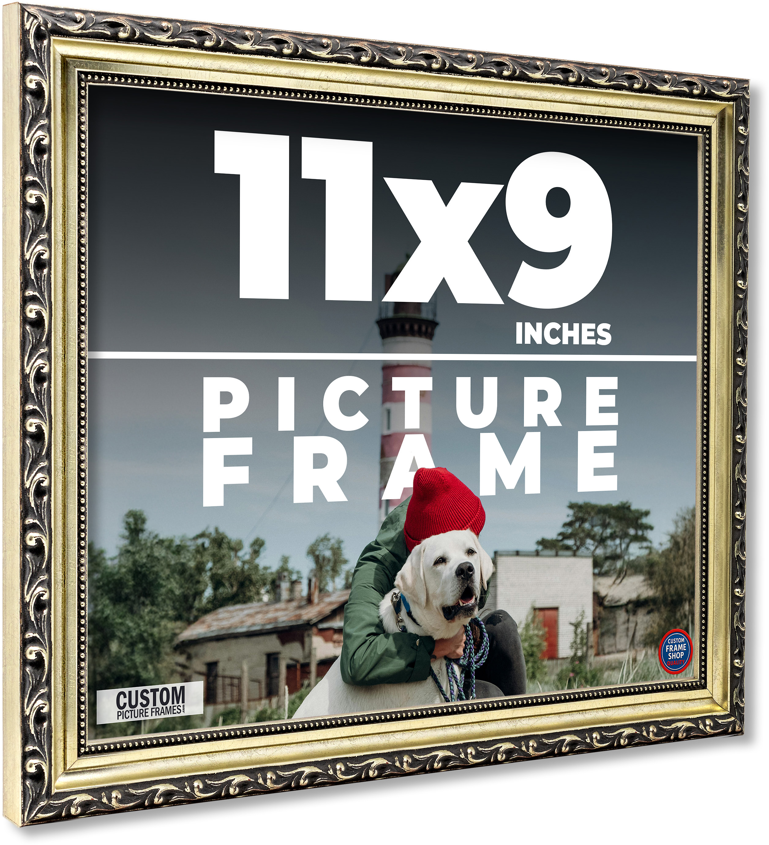 11x9 Frame Silver Solid Wood Picture Frame Width 1.125 Inches | Interior Frame D main product image