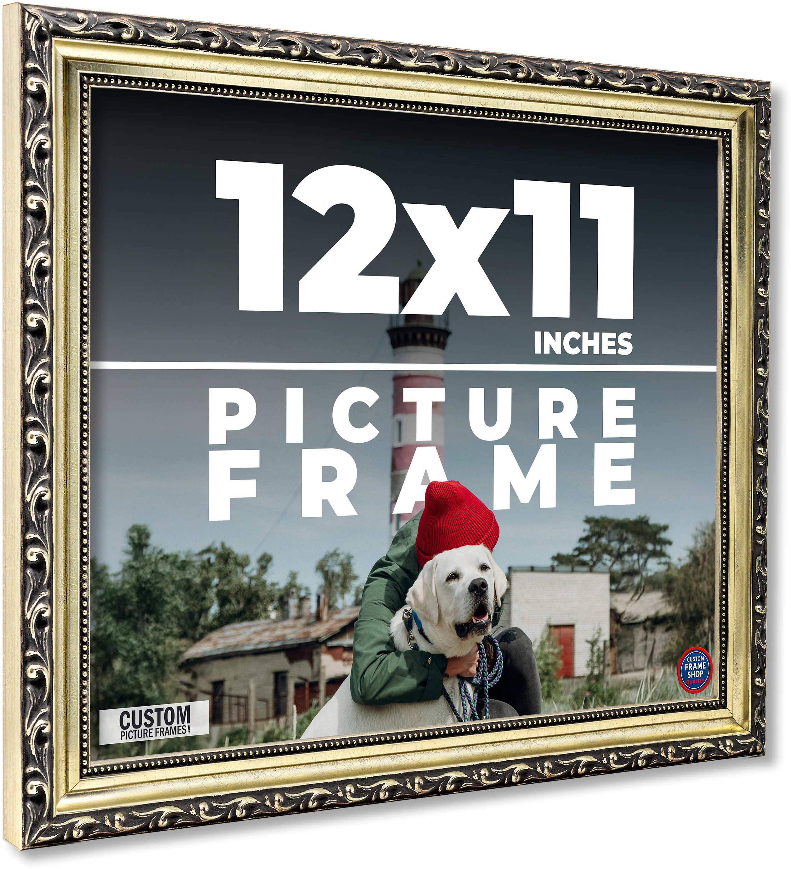 12x11 Frame Silver Solid Wood Picture Frame Width 1.125 Inches | Interior Frame main product image