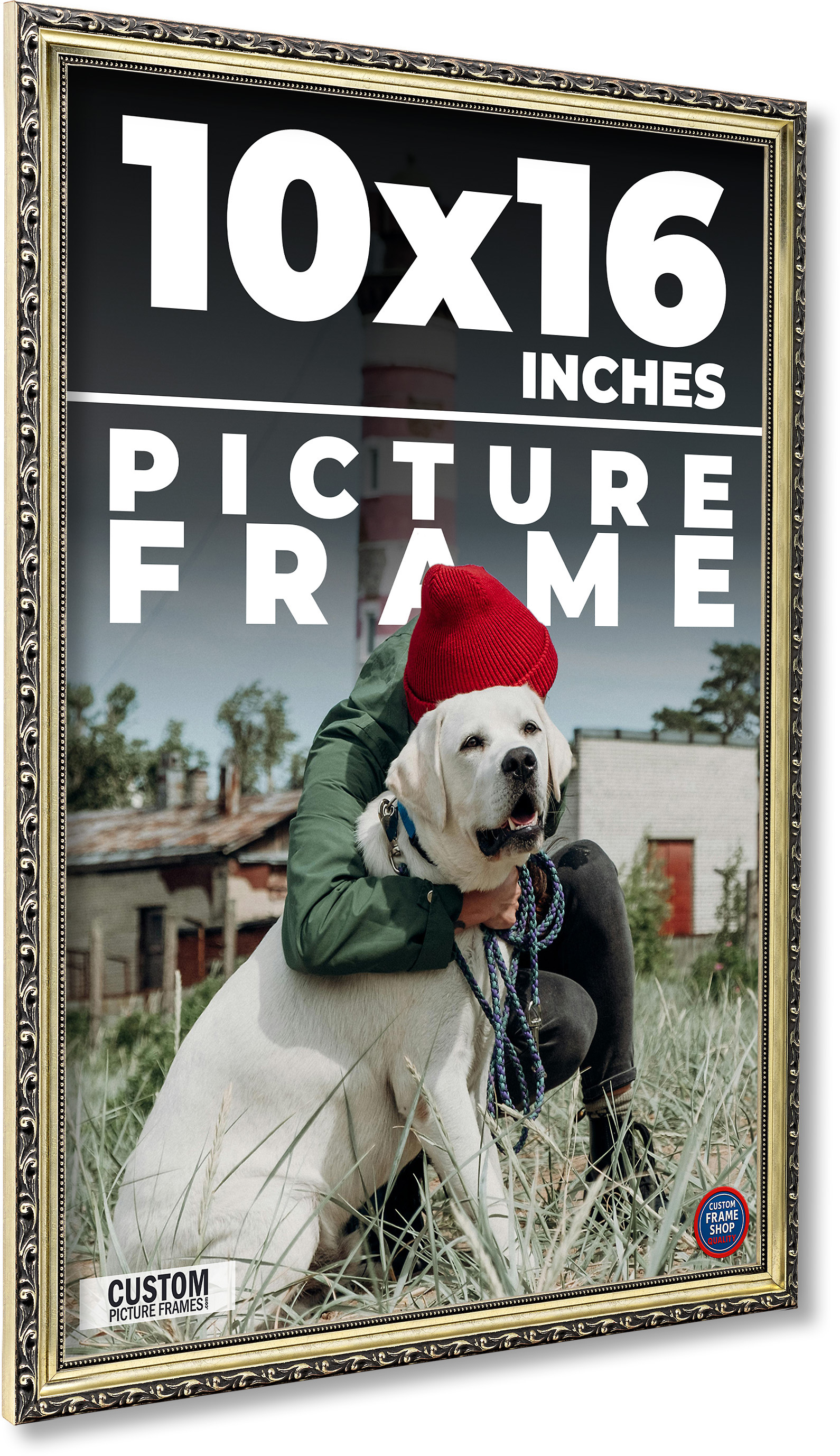 10x16 Frame Silver Solid Wood Picture Frame Width 1.125 Inches | Interior Frame main product image