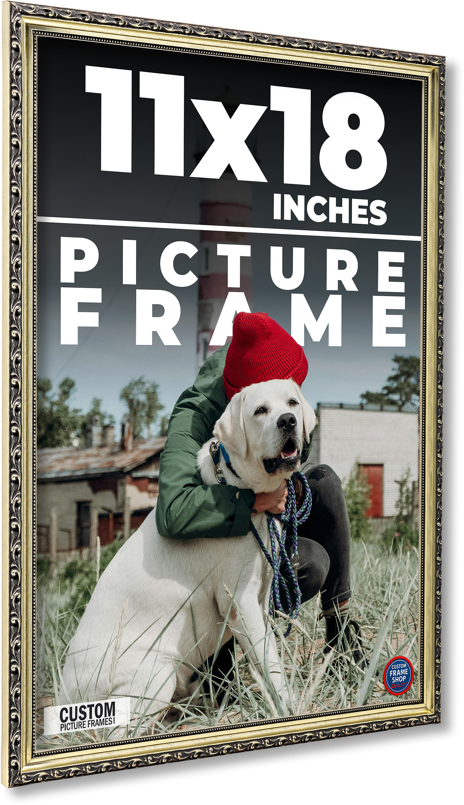 11x18 Frame Silver Solid Wood Picture Frame Width 1.125 Inches | Interior Frame main product image