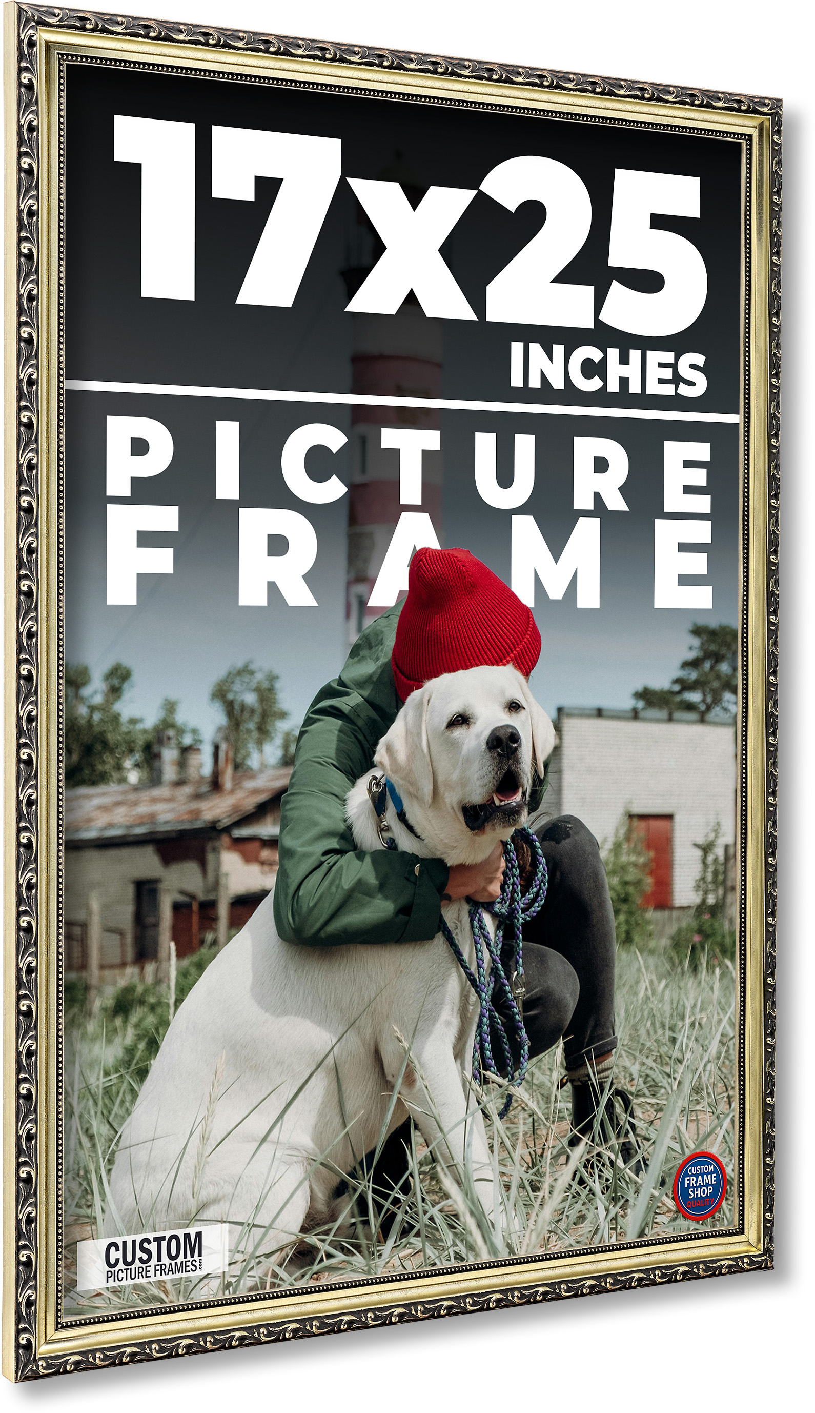17x25 Frame Silver Solid Wood Picture Frame Width 1.125 Inches | Interior Frame main product image