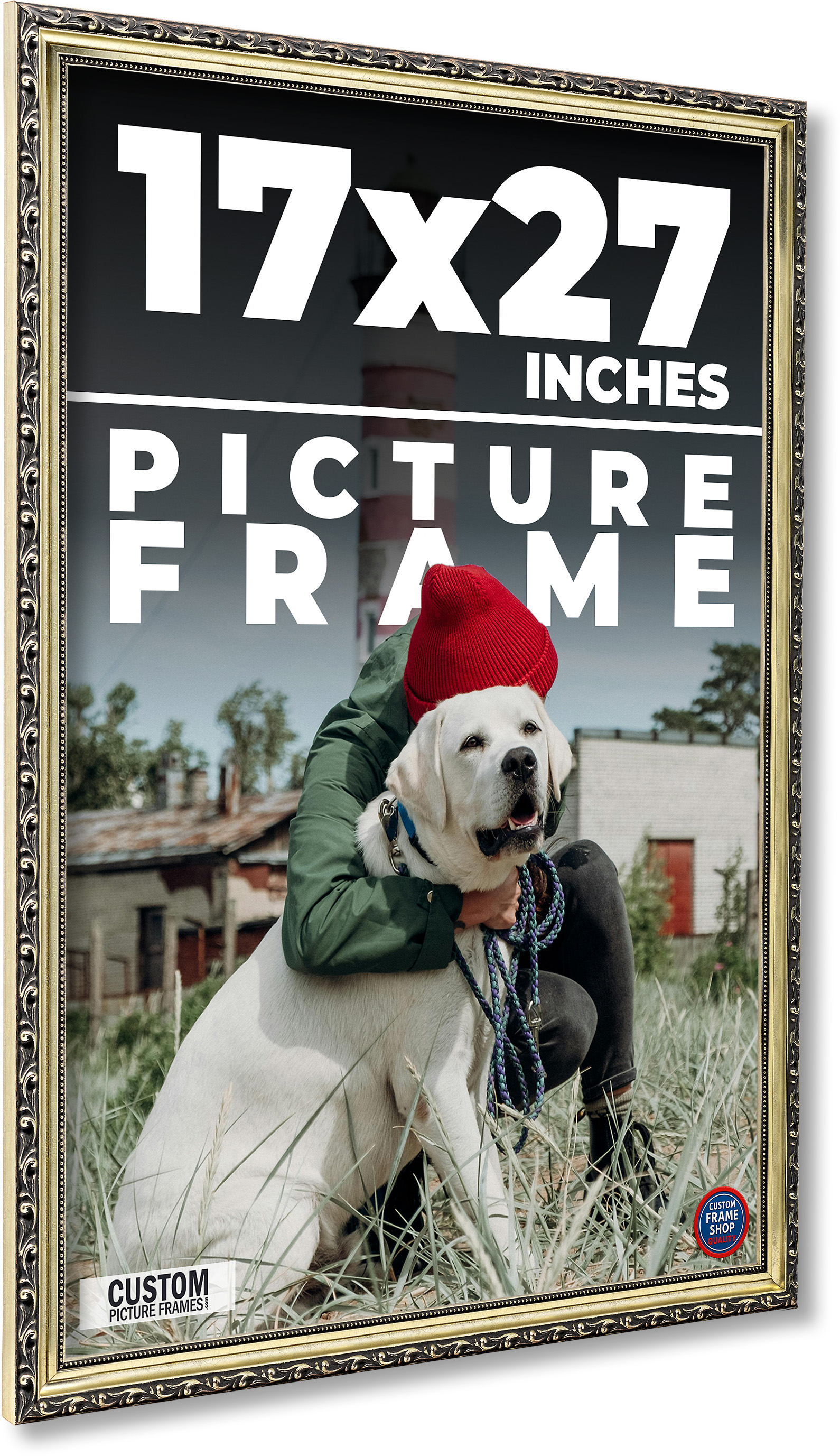 17x27 Frame Silver Solid Wood Picture Frame Width 1.125 Inches | Interior Frame main product image
