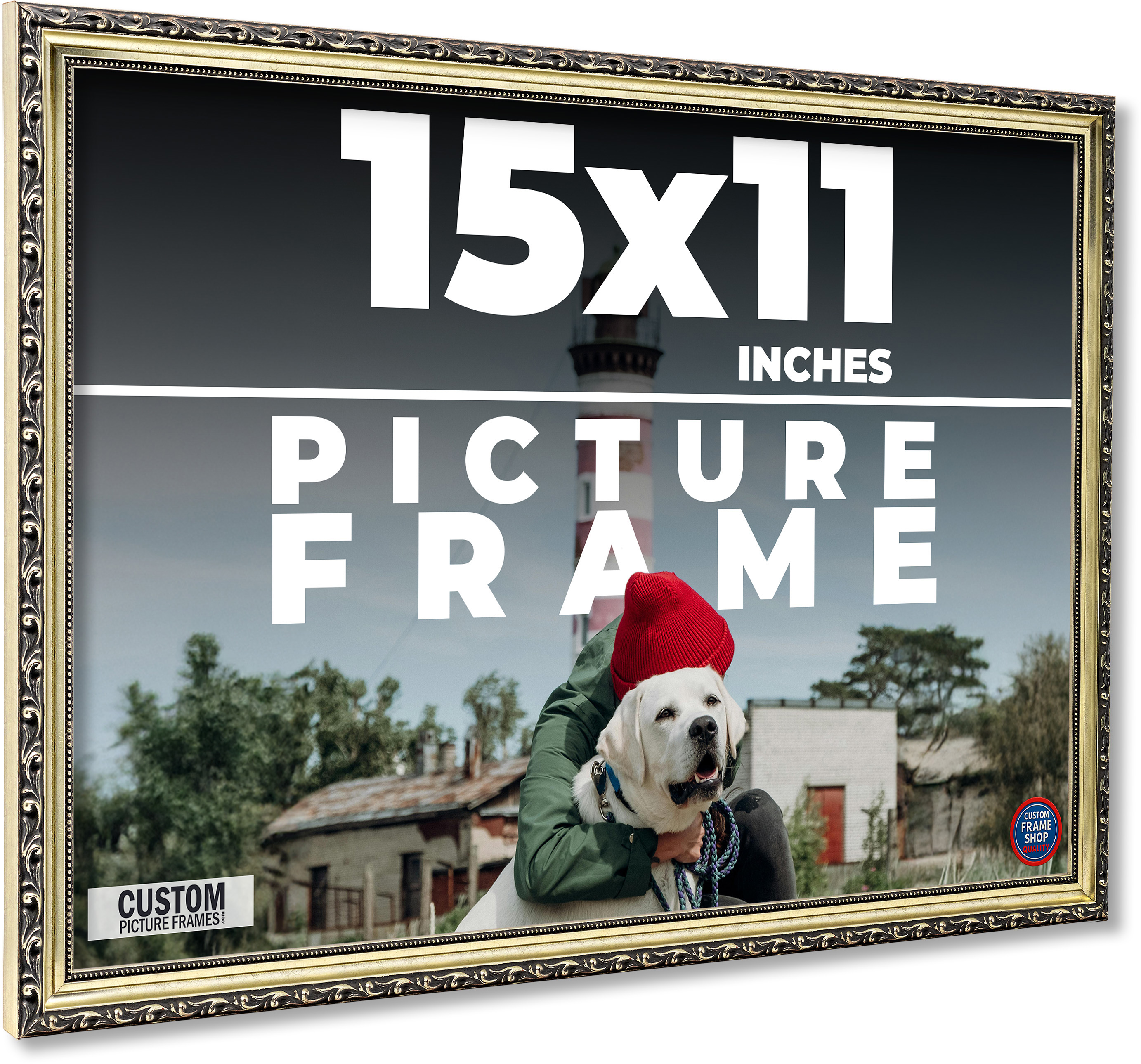 15x11 Frame Silver Solid Wood Picture Frame Width 1.125 Inches | Interior Frame main product image