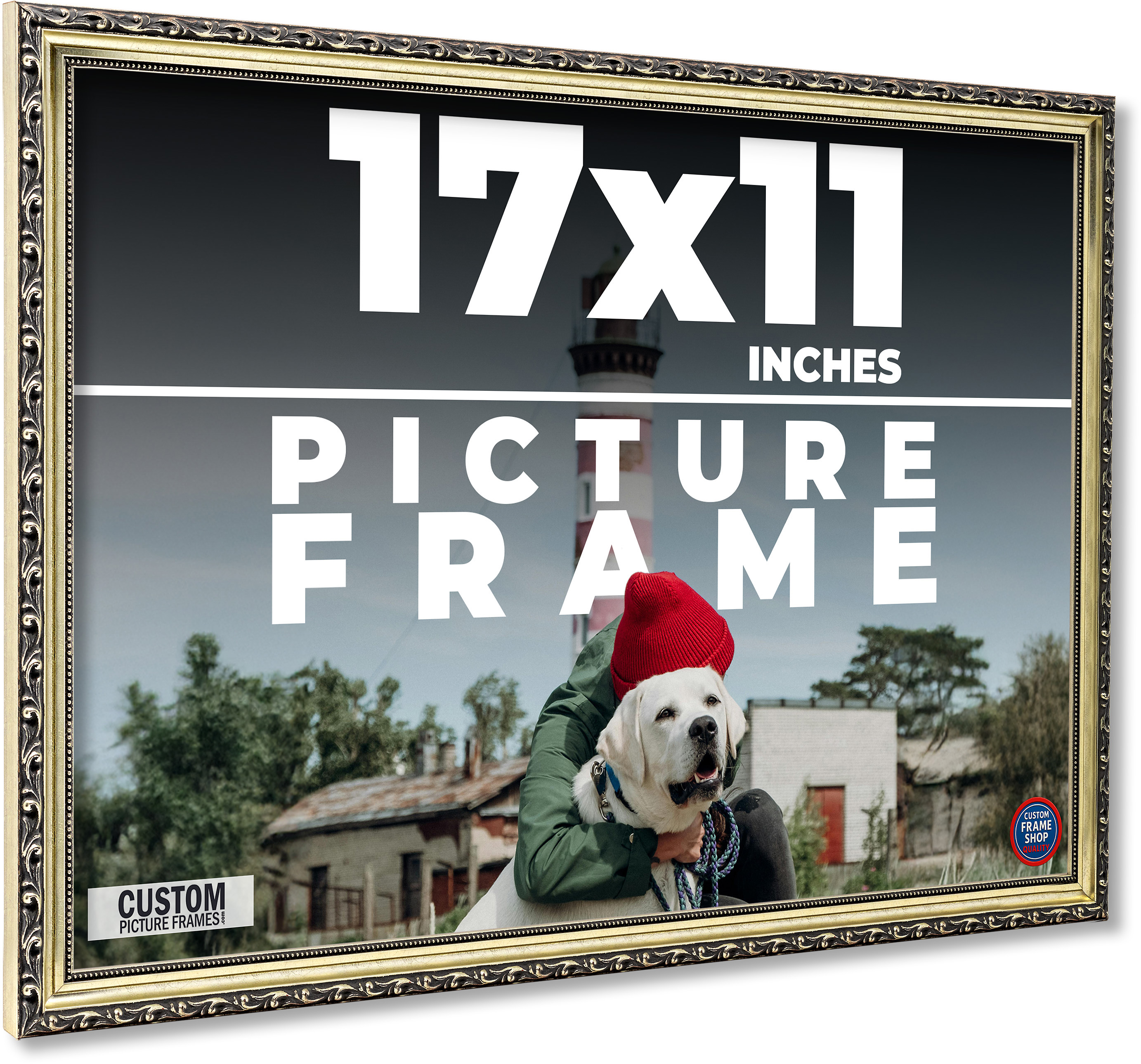17x11 Frame Silver Solid Wood Picture Frame Width 1.125 Inches | Interior Frame main product image