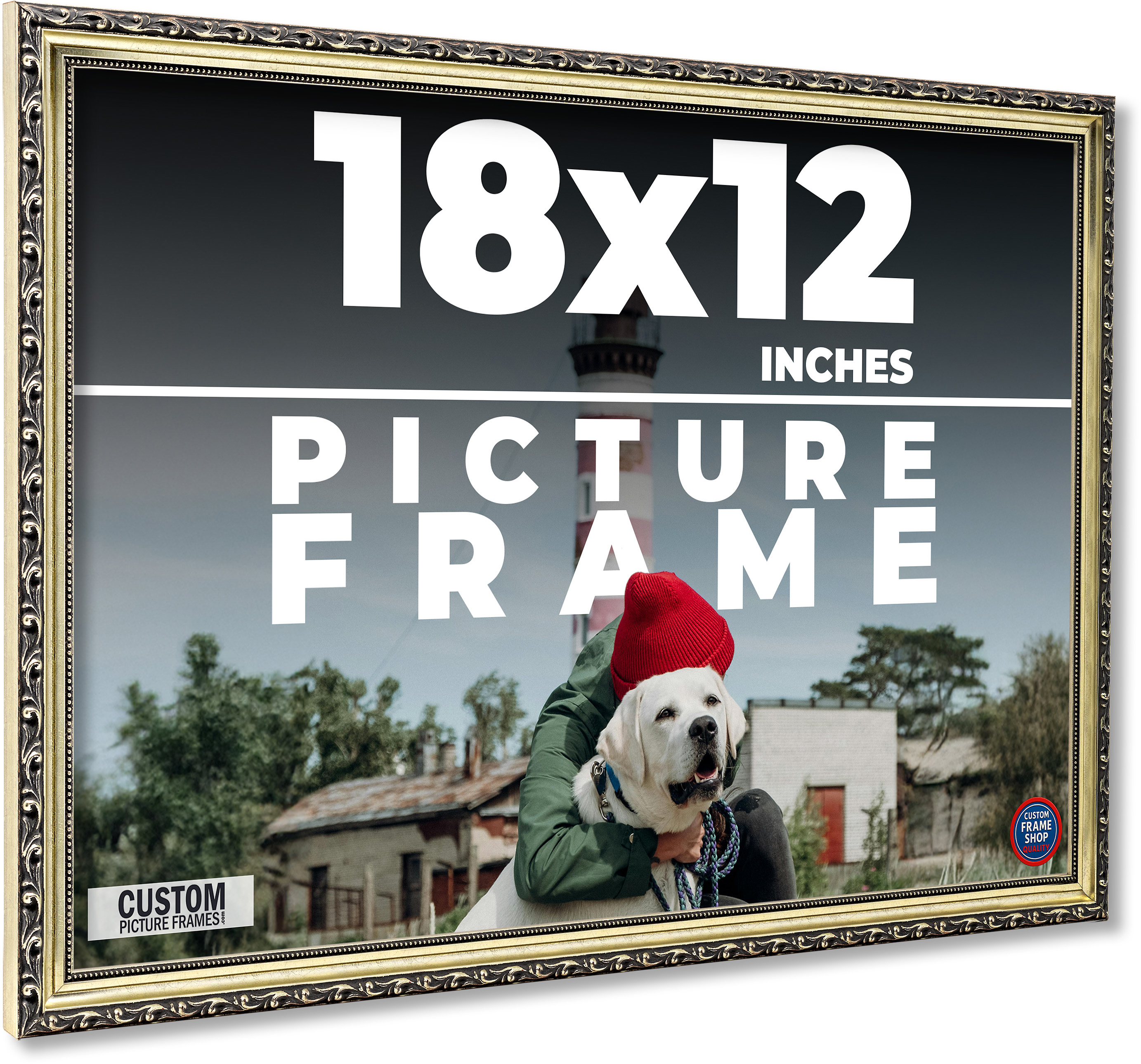 18x12 Frame Silver Solid Wood Picture Frame Width 1.125 Inches | Interior Frame main product image