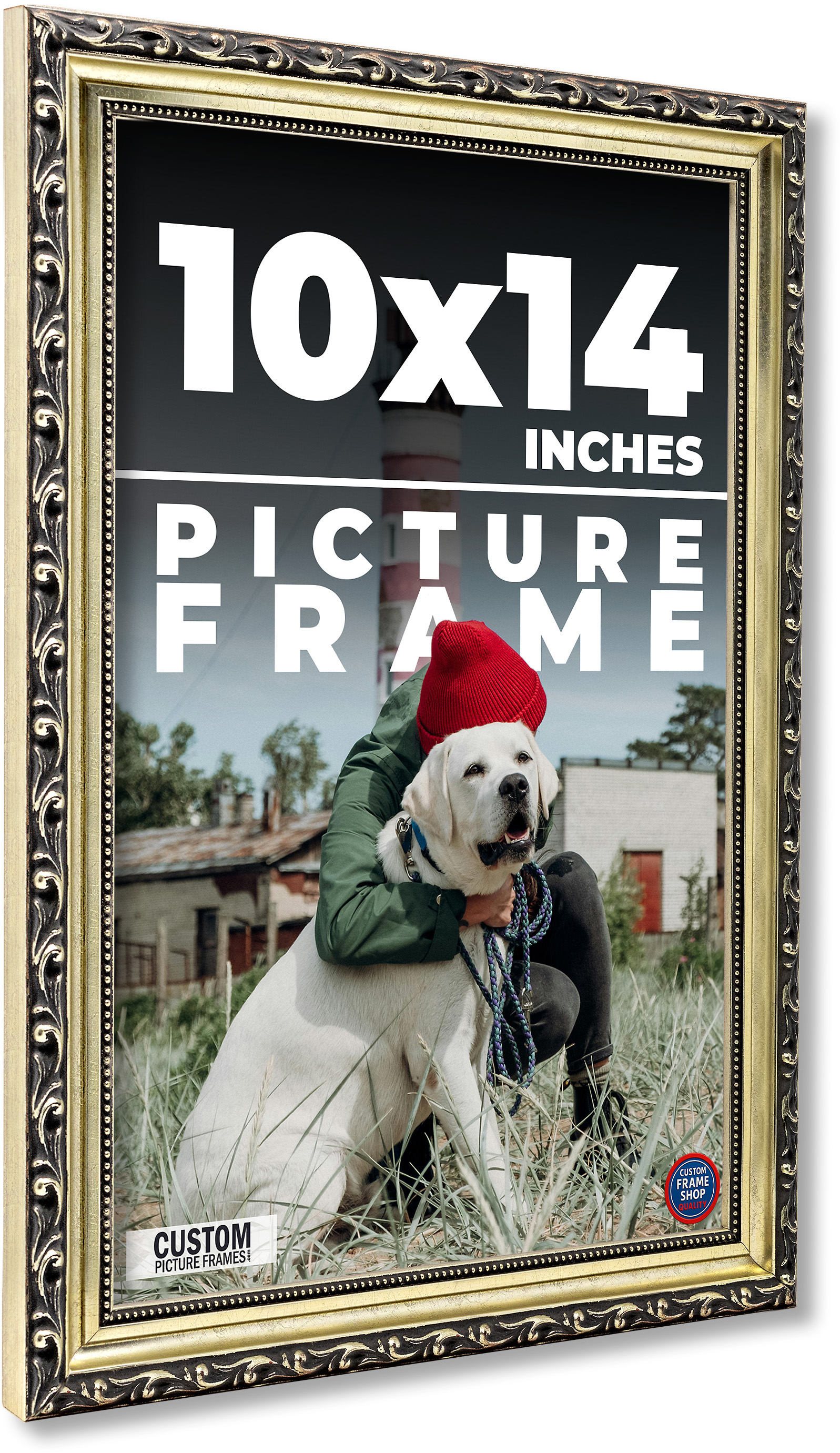 10x14 Frame Silver Solid Wood Picture Frame Width 1.125 Inches | Interior Frame main product image