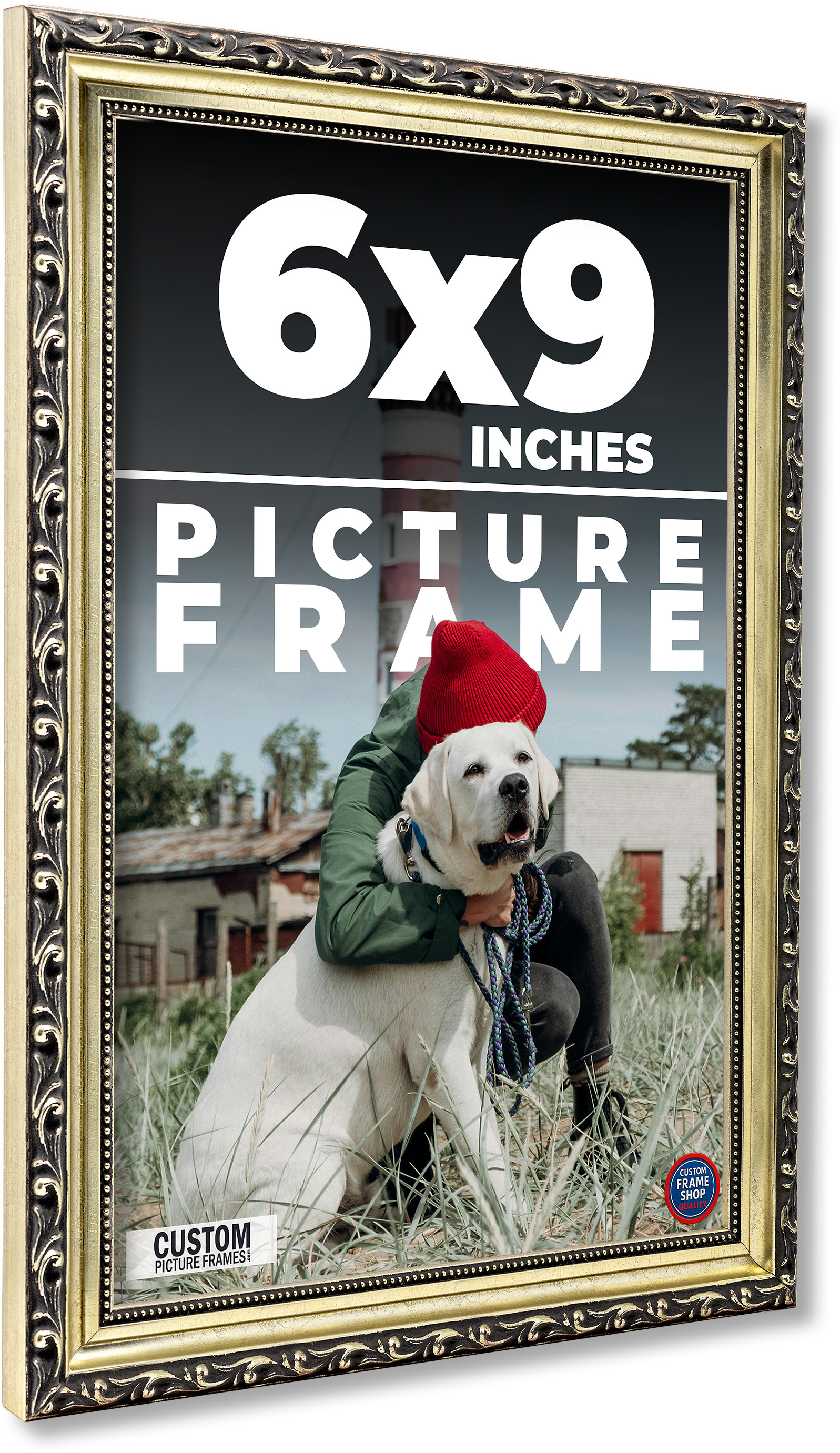 6x9 Frame Silver Solid Wood Picture Frame Width 1.125 Inches | Interior Frame De main product image