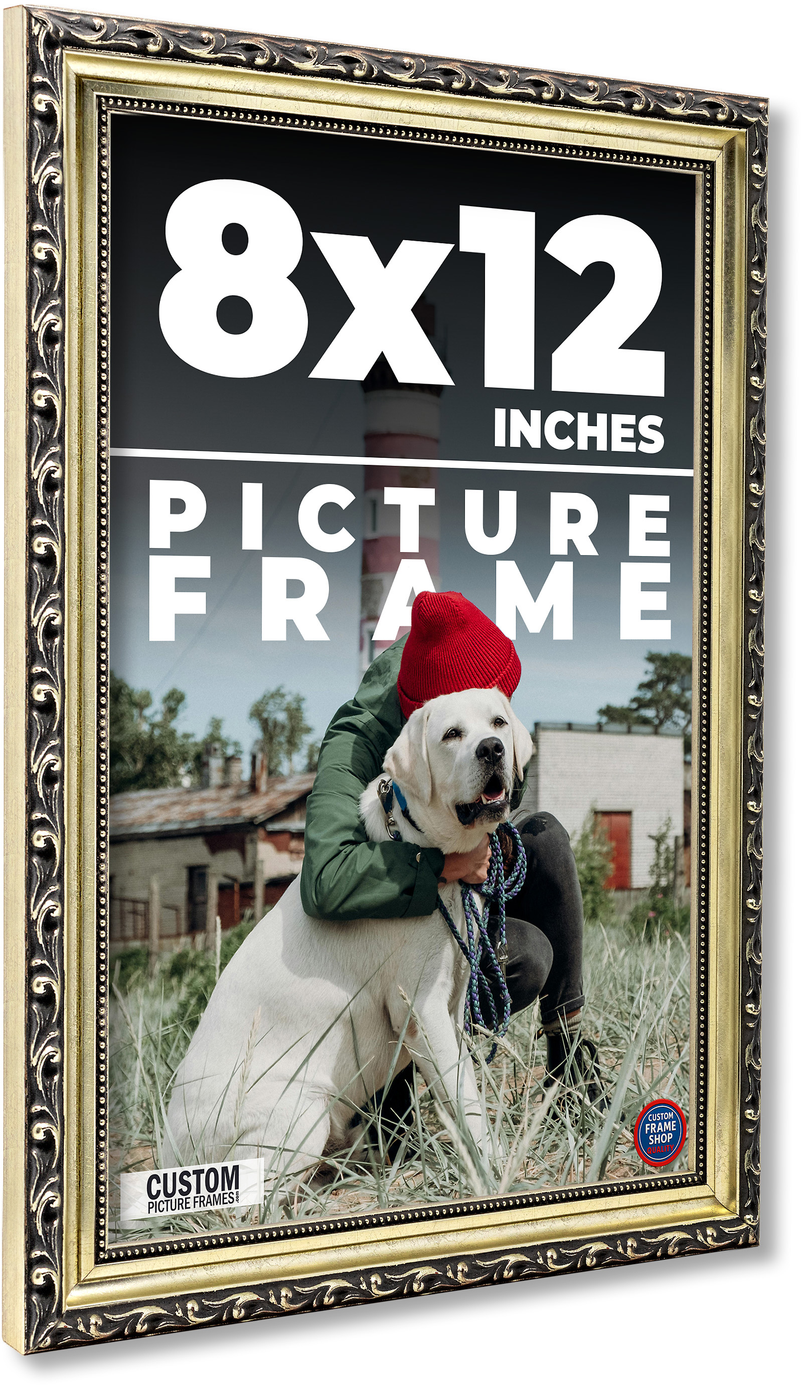 8x12 Frame Silver Solid Wood Picture Frame Width 1.125 Inches | Interior Frame D main product image