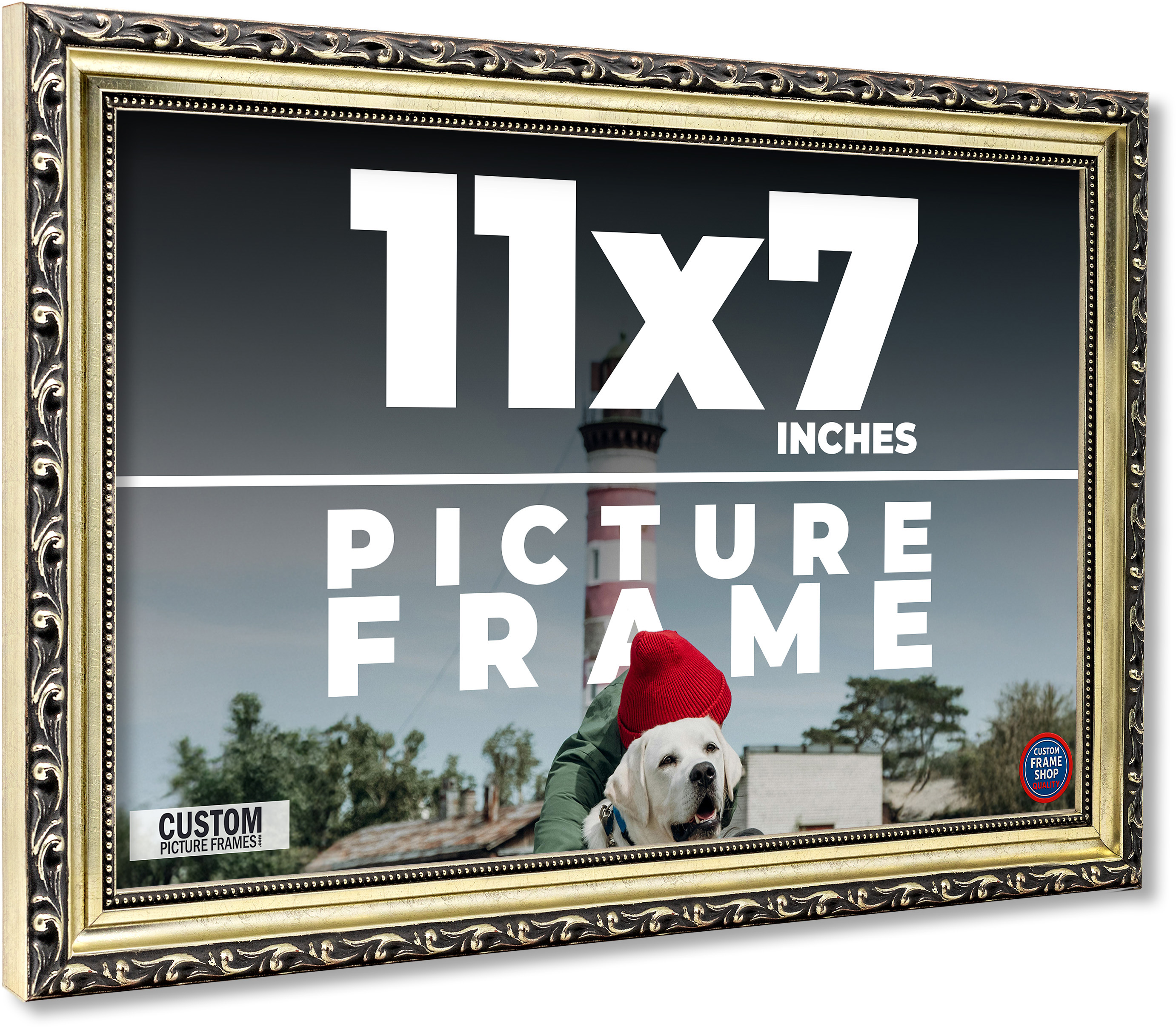 11×7 Frame Silver Solid Wood Picture Frame Width 1.125 Inches | Interior Frame D