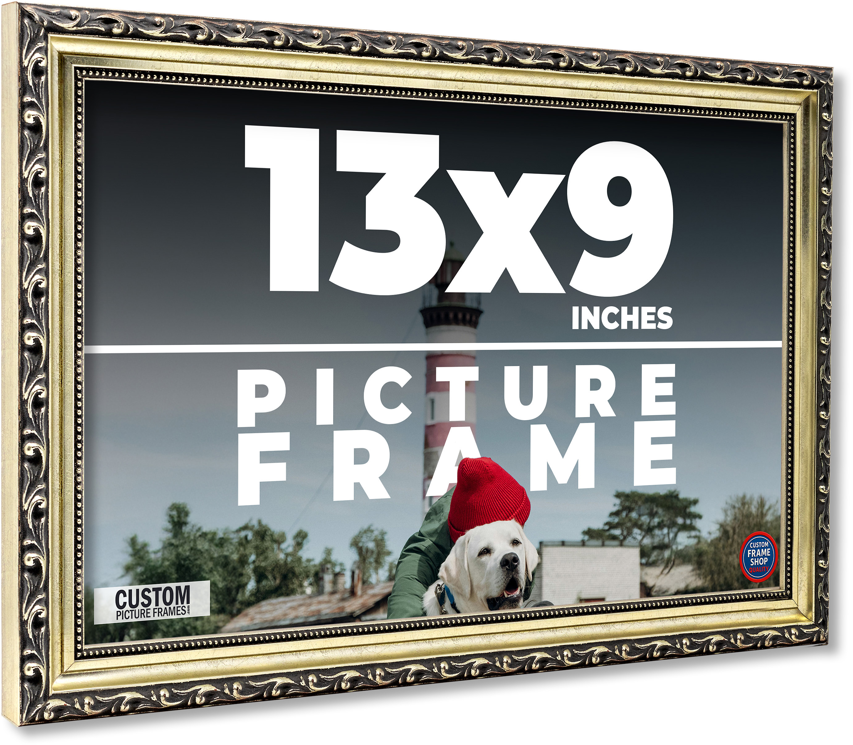 13×9 Frame Silver Solid Wood Picture Frame Width 1.125 Inches | Interior Frame D