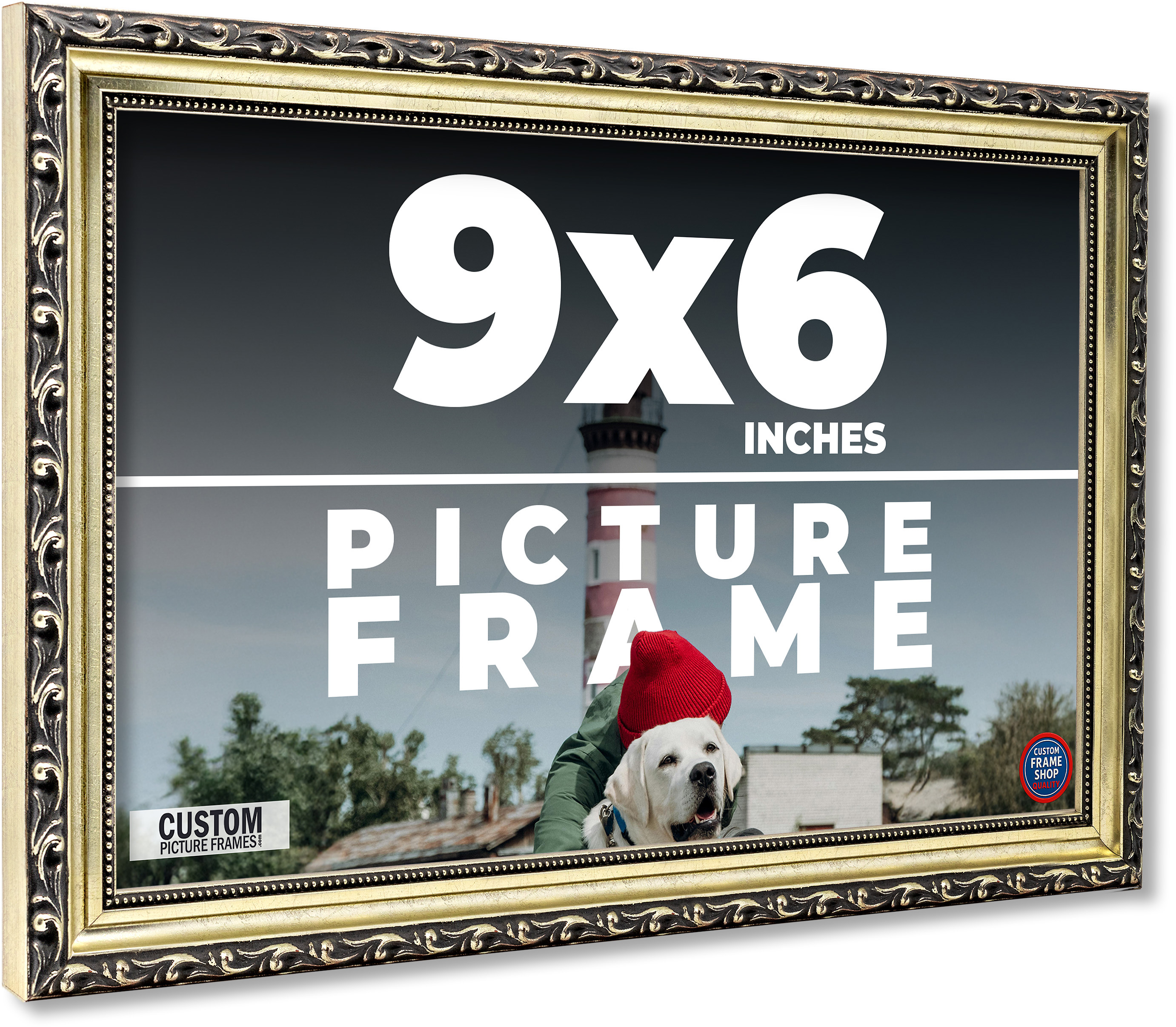 9×6 Frame Silver Solid Wood Picture Frame Width 1.125 Inches | Interior Frame De