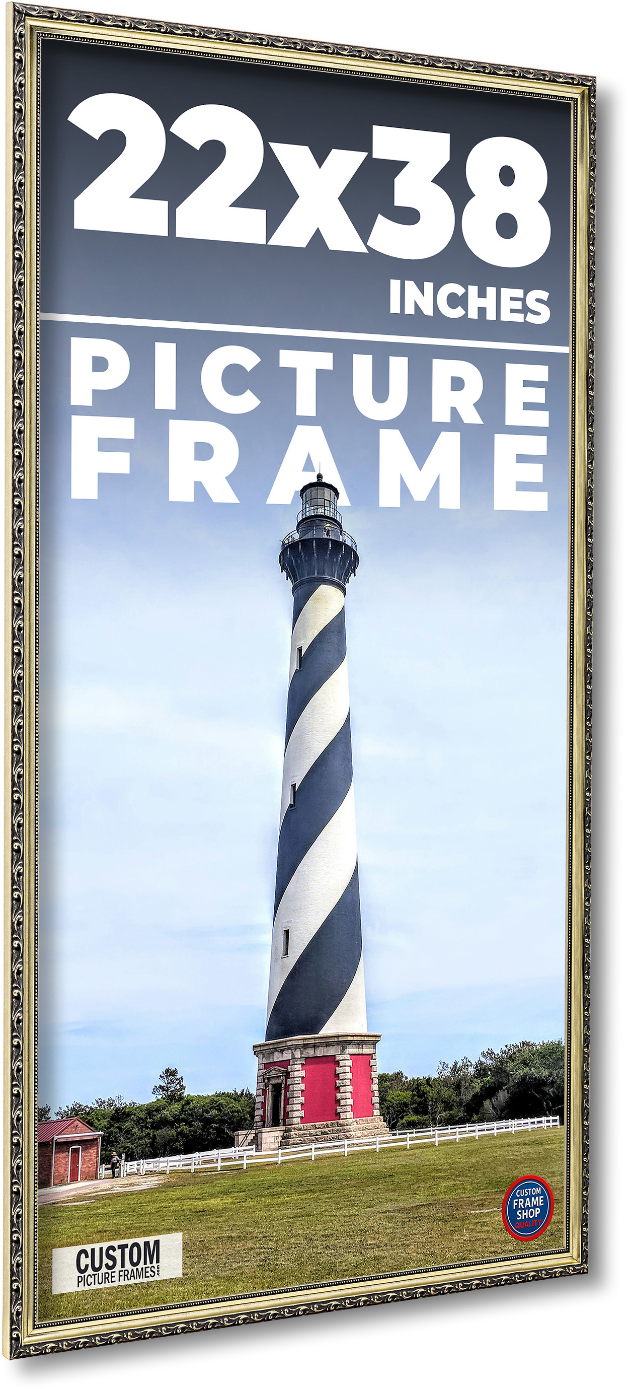 22x38 Frame Silver Solid Wood Picture Frame Width 1.125 Inches | Interior Frame main product image