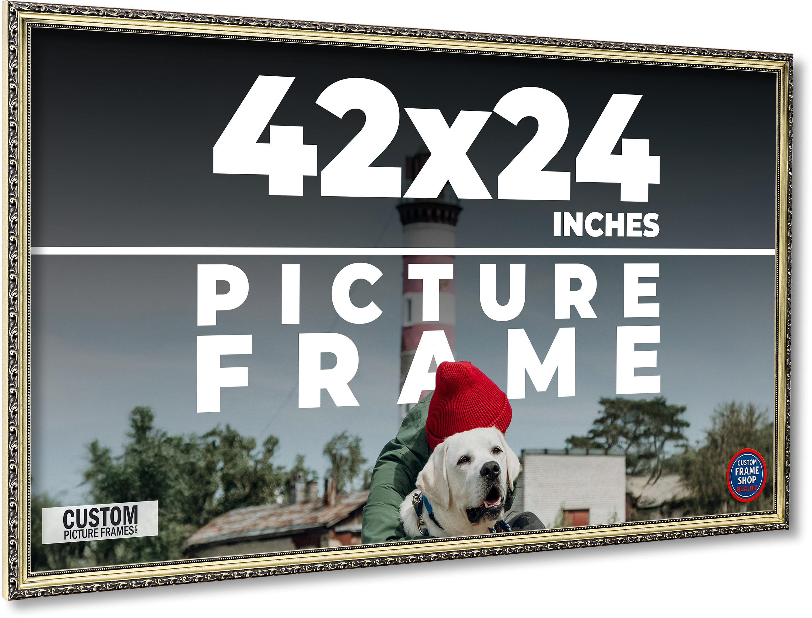 42x24 Frame Silver Solid Wood Picture Frame Width 1.125 Inches | Interior Frame main product image