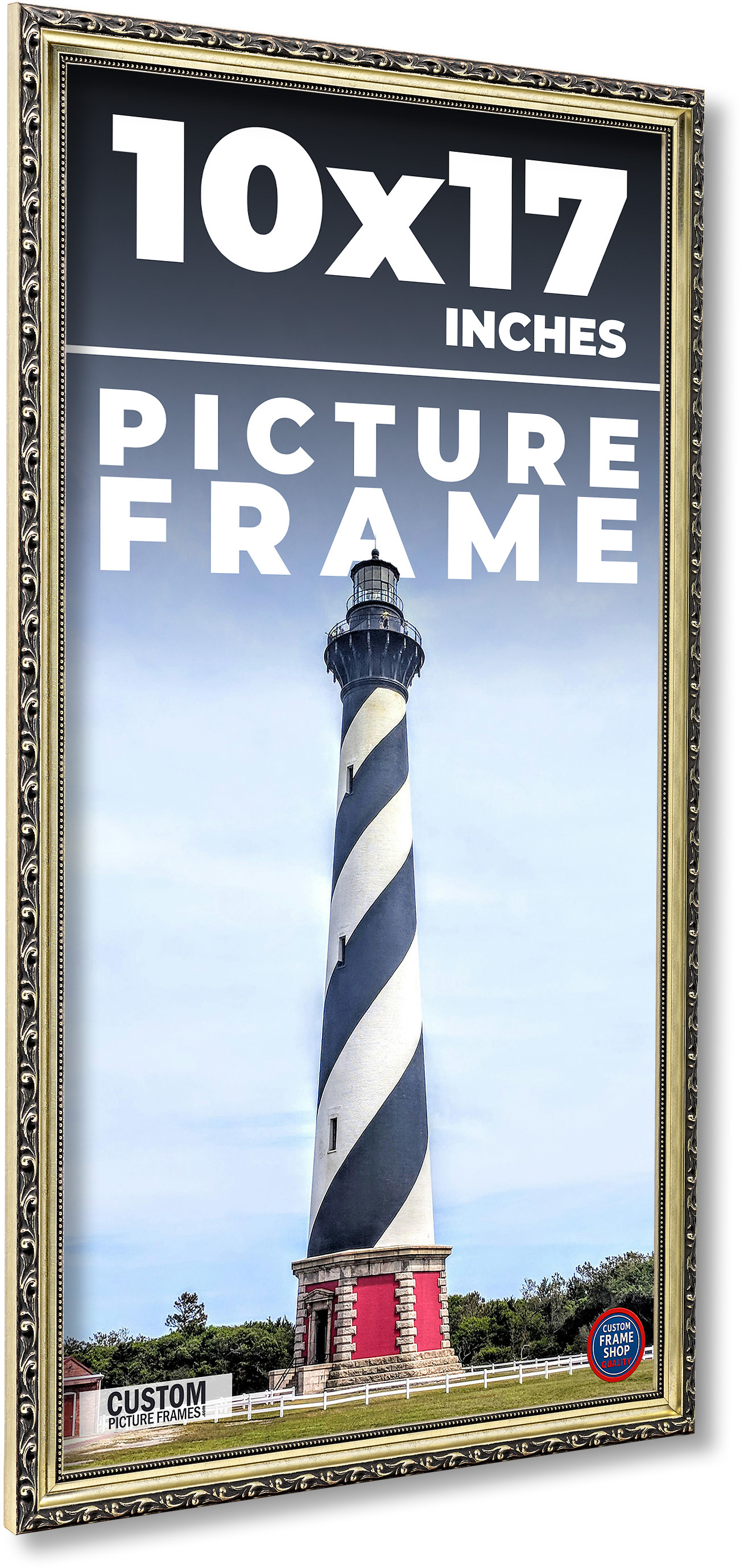 10x17 Frame Silver Solid Wood Picture Frame Width 1.125 Inches | Interior Frame main product image
