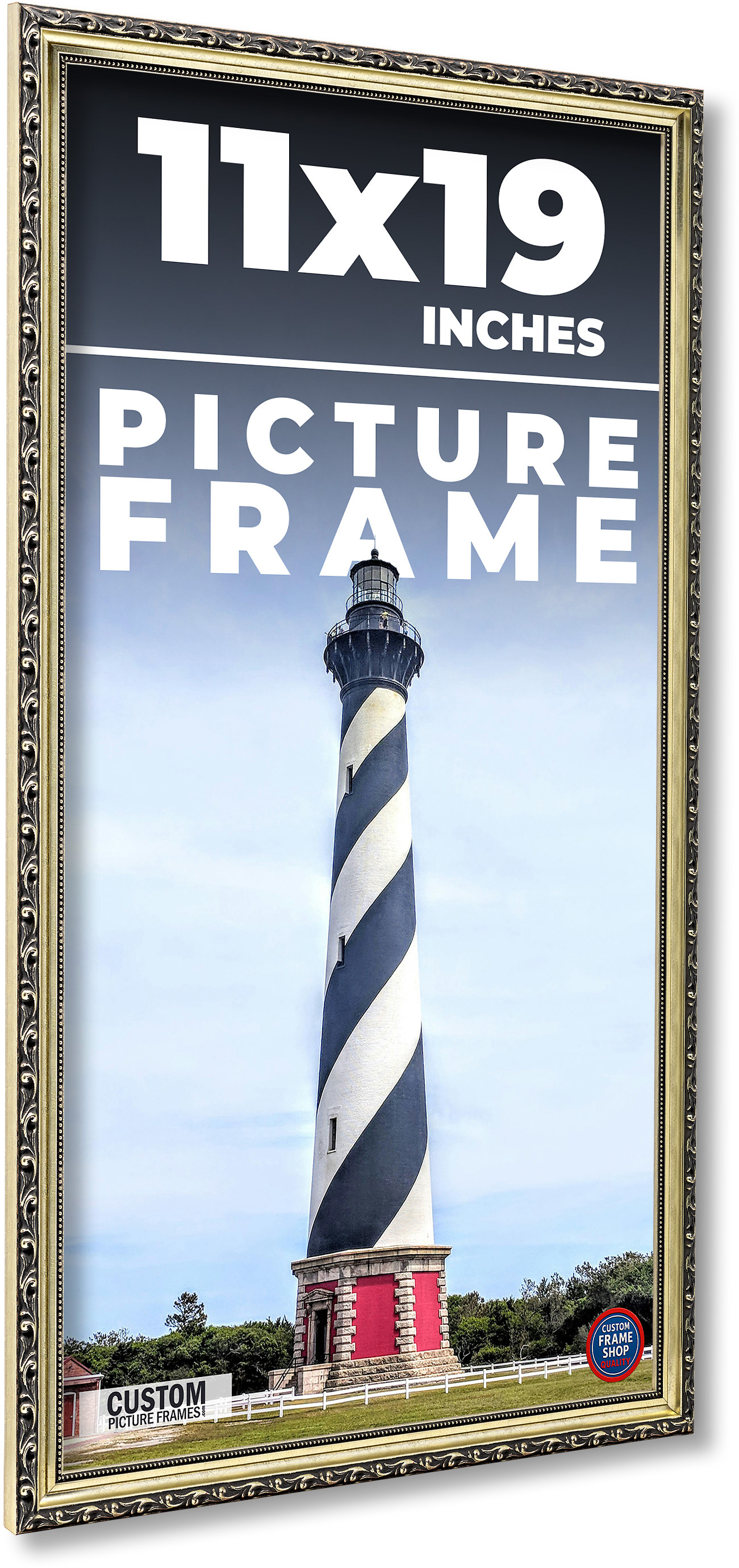 11x19 Frame Silver Solid Wood Picture Frame Width 1.125 Inches | Interior Frame main product image